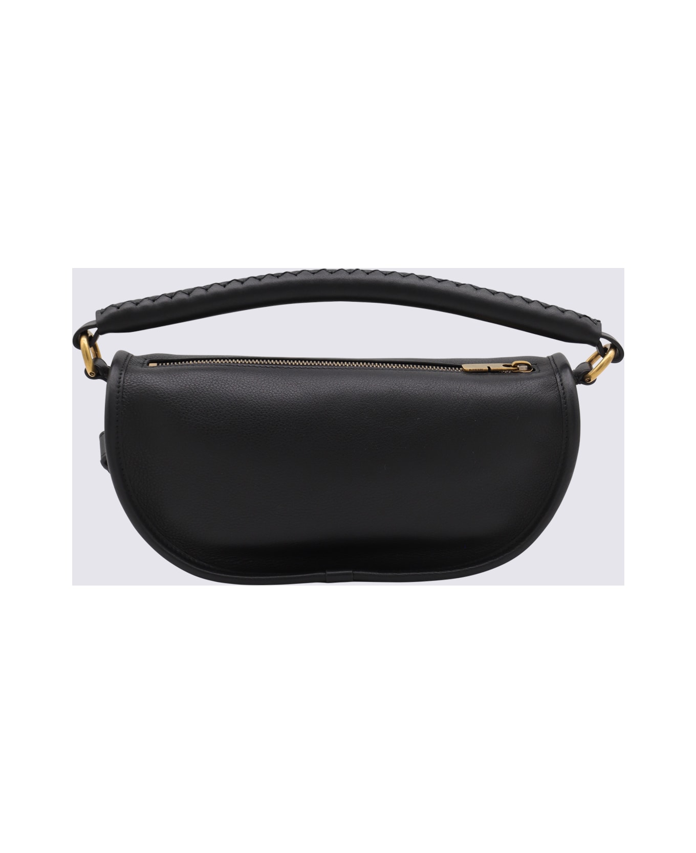 Burberry Black Leather Clip Shoulder Bag - Black