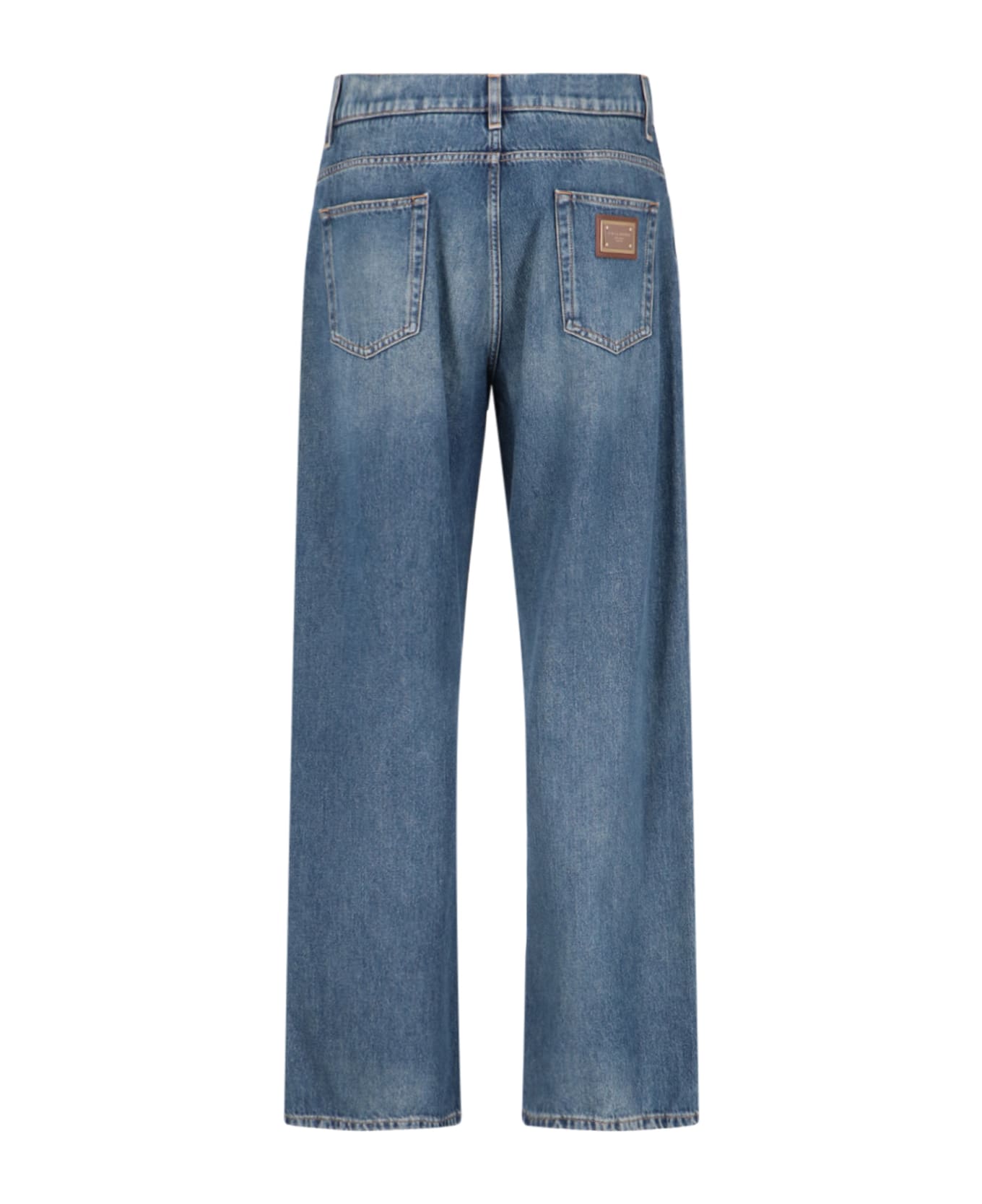 Dolce 
Gabbana Logo Wide Jeans - Blue