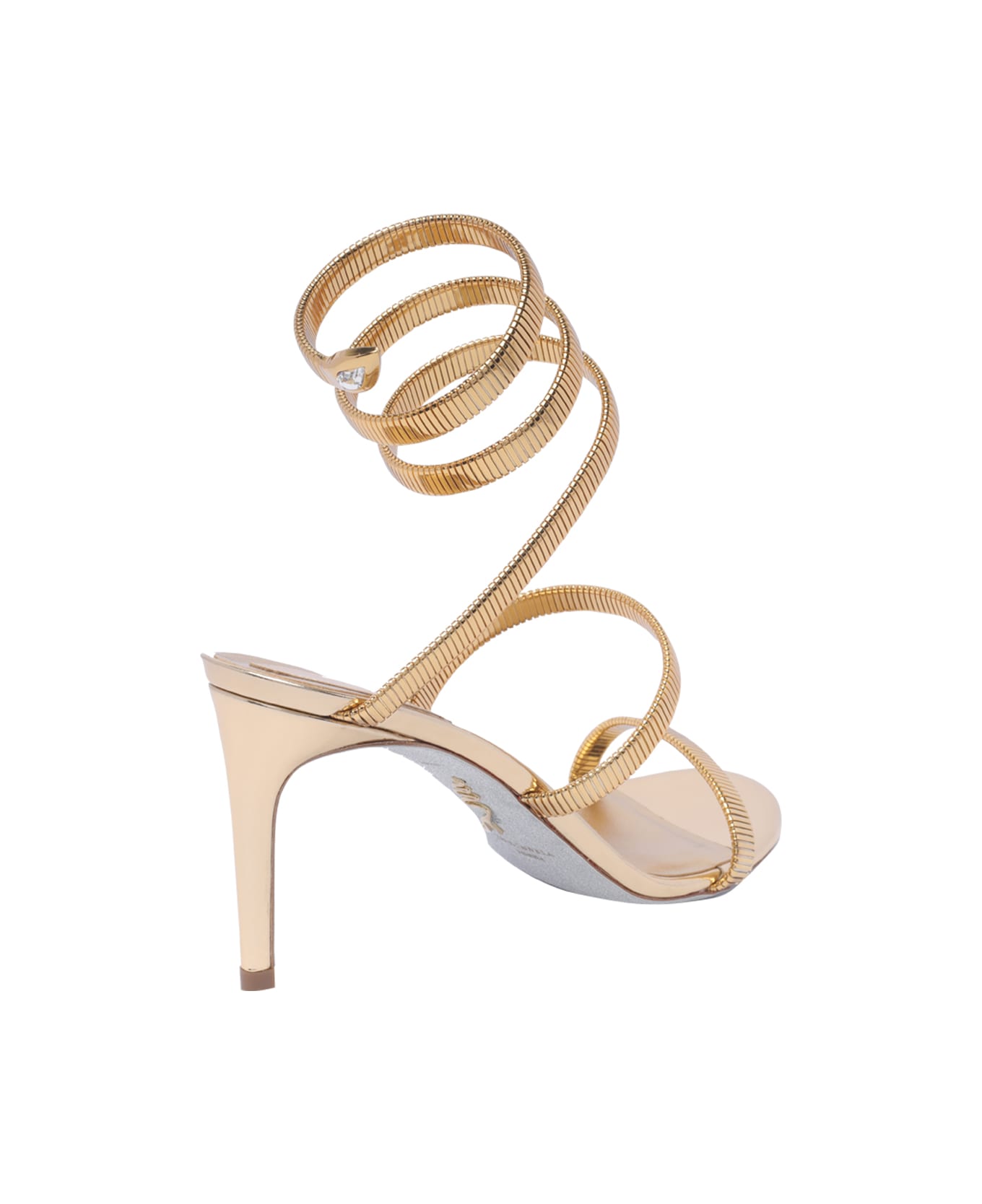 René Caovilla Cleo Pump Sandals - Golden