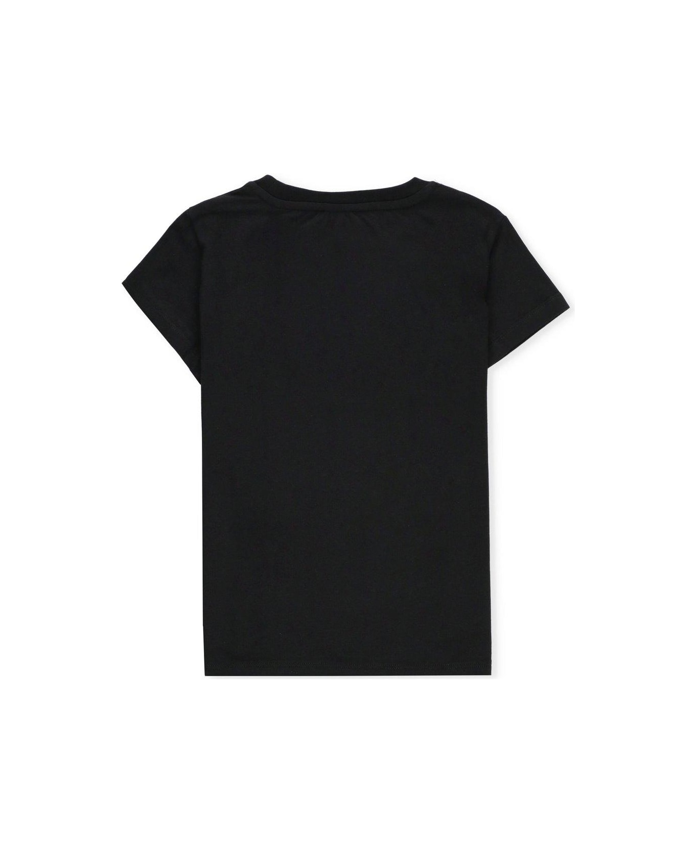 Balmain Logo Lettering Crewneck T-shirt - Black