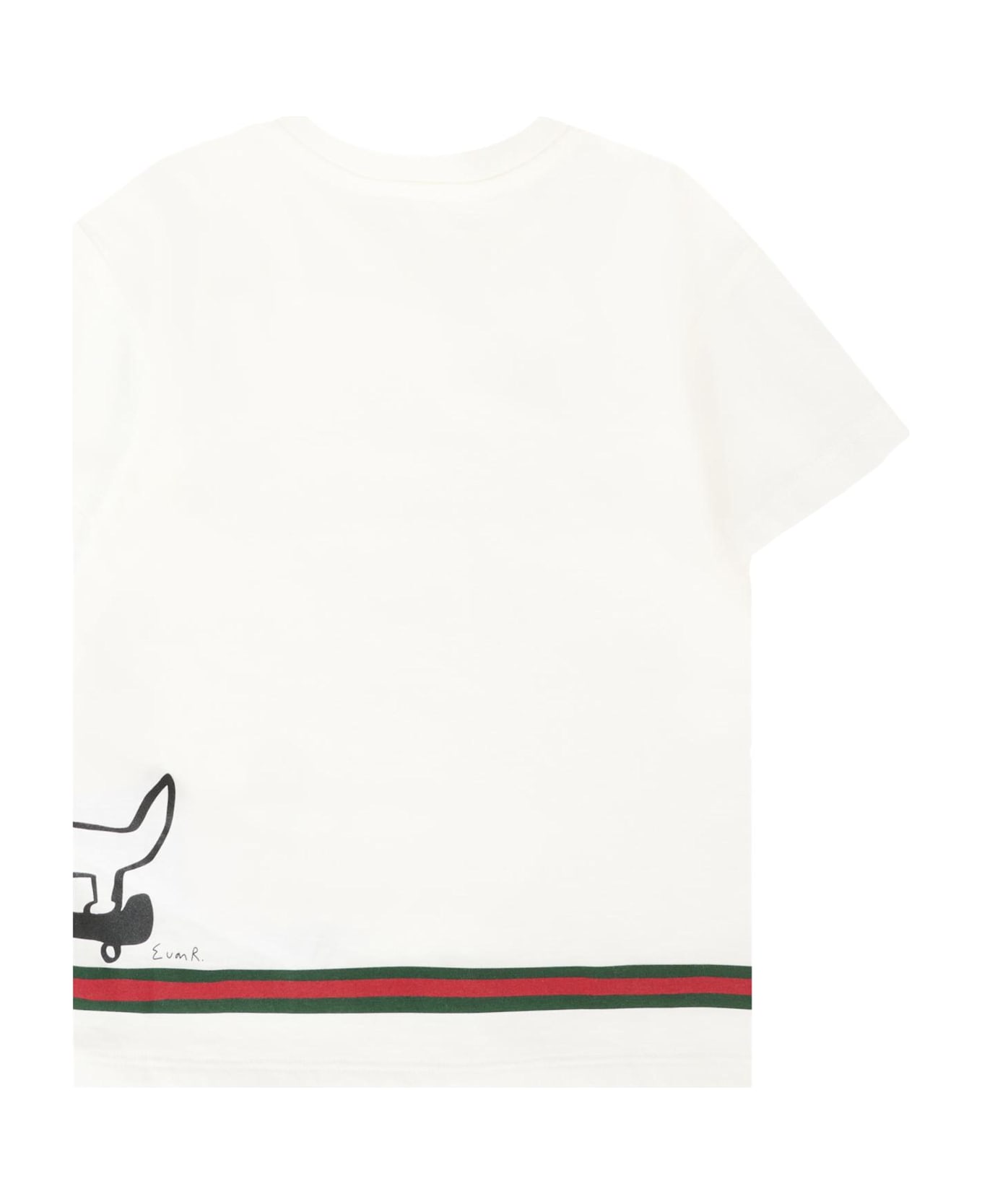 Gucci White T-shirt For Babykids With Dog - White