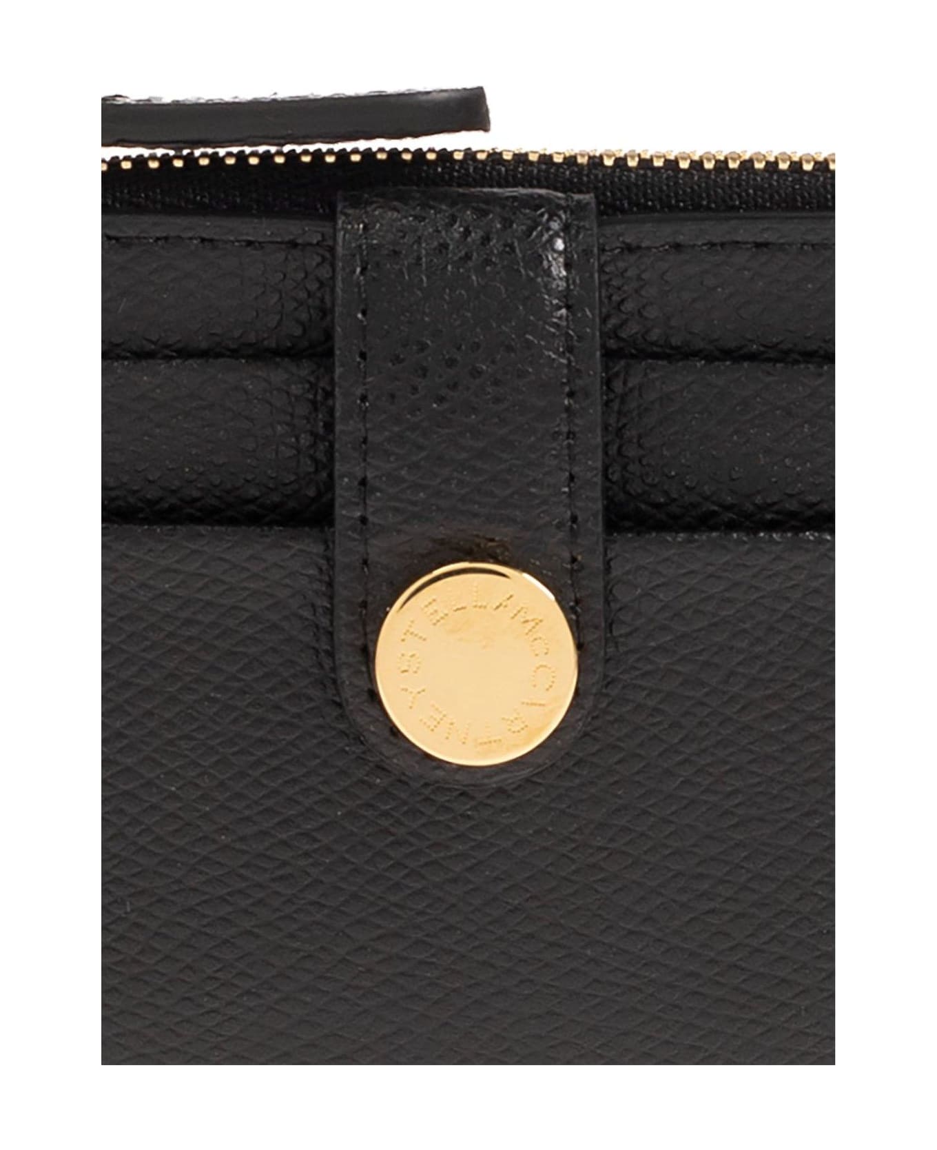 Stella McCartney Logo-plaque Zip-pocket Card Holder - BLACK