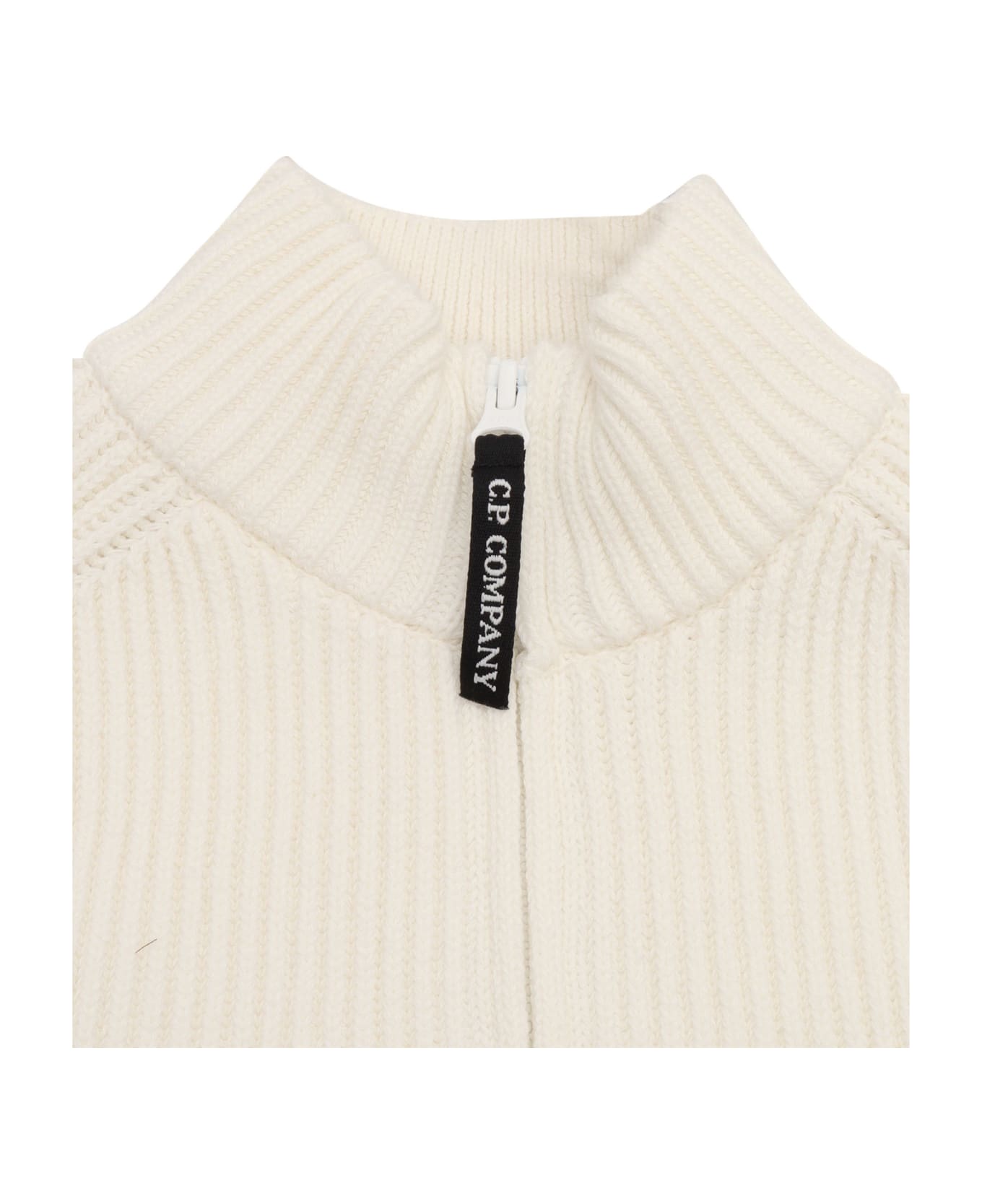 C.P. Company Undersixteen Zipped Sweater - WHITE