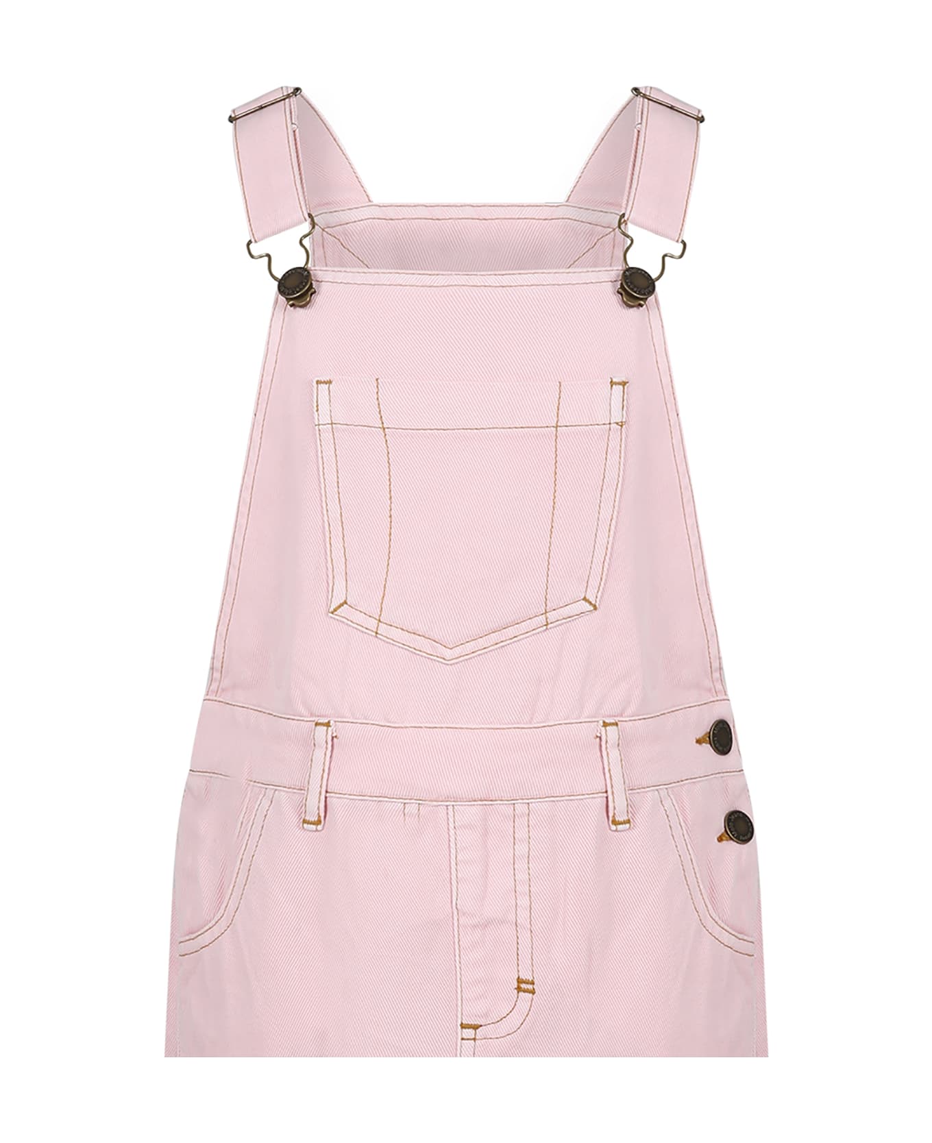 Molo Pink Dungarees For Girl With Logo - Pink