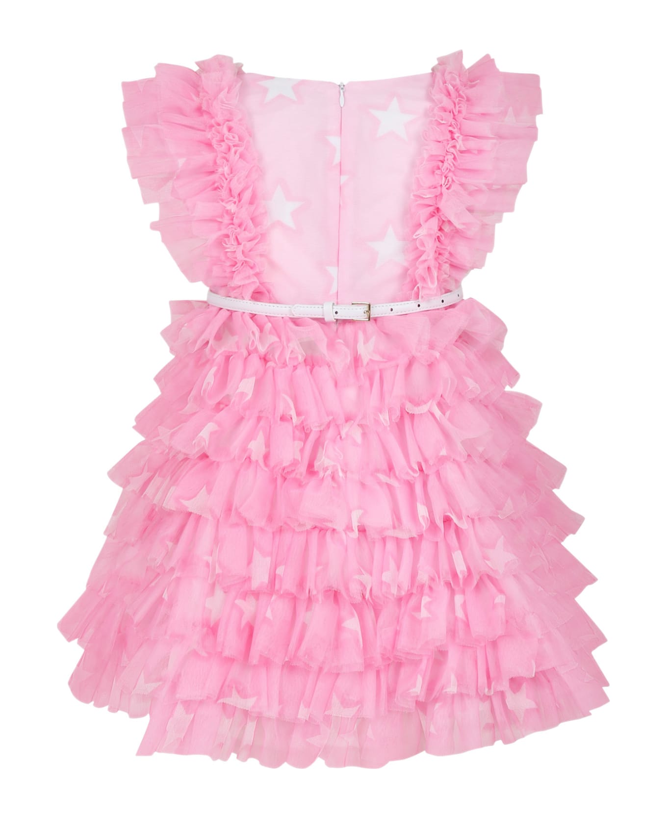 Monnalisa Elegant Pink Saloon Dress For Girl - Pink