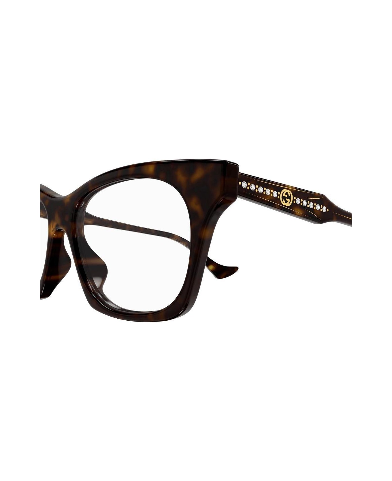 Gucci Eyewear Cat Eye Frame Glasses Glasses - 002 HAVANA HAVANA TRANSPARENT