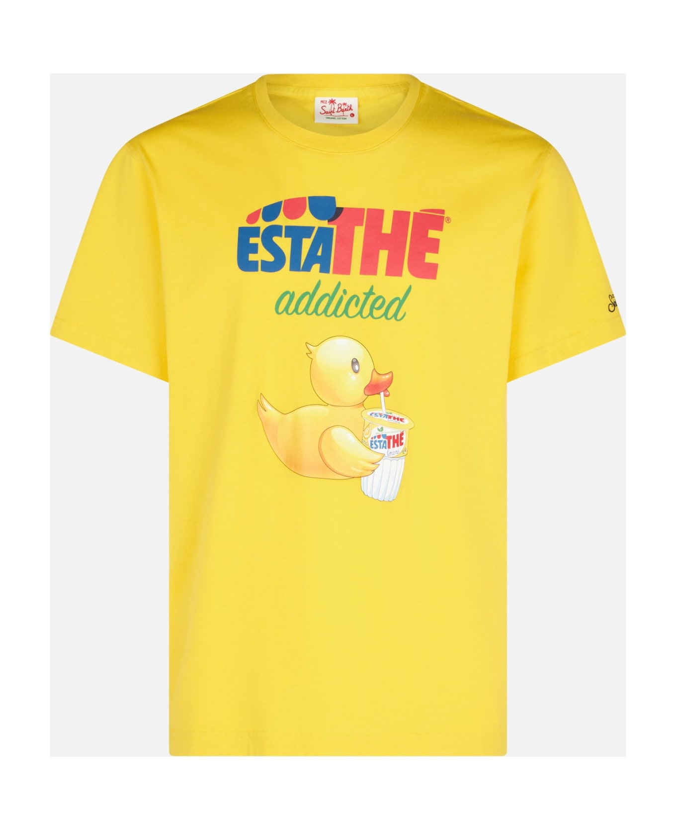 MC2 Saint Barth Man Cotton T-shirt With Estathé Ducky Print | Estathe
 Special Edition - YELLOW