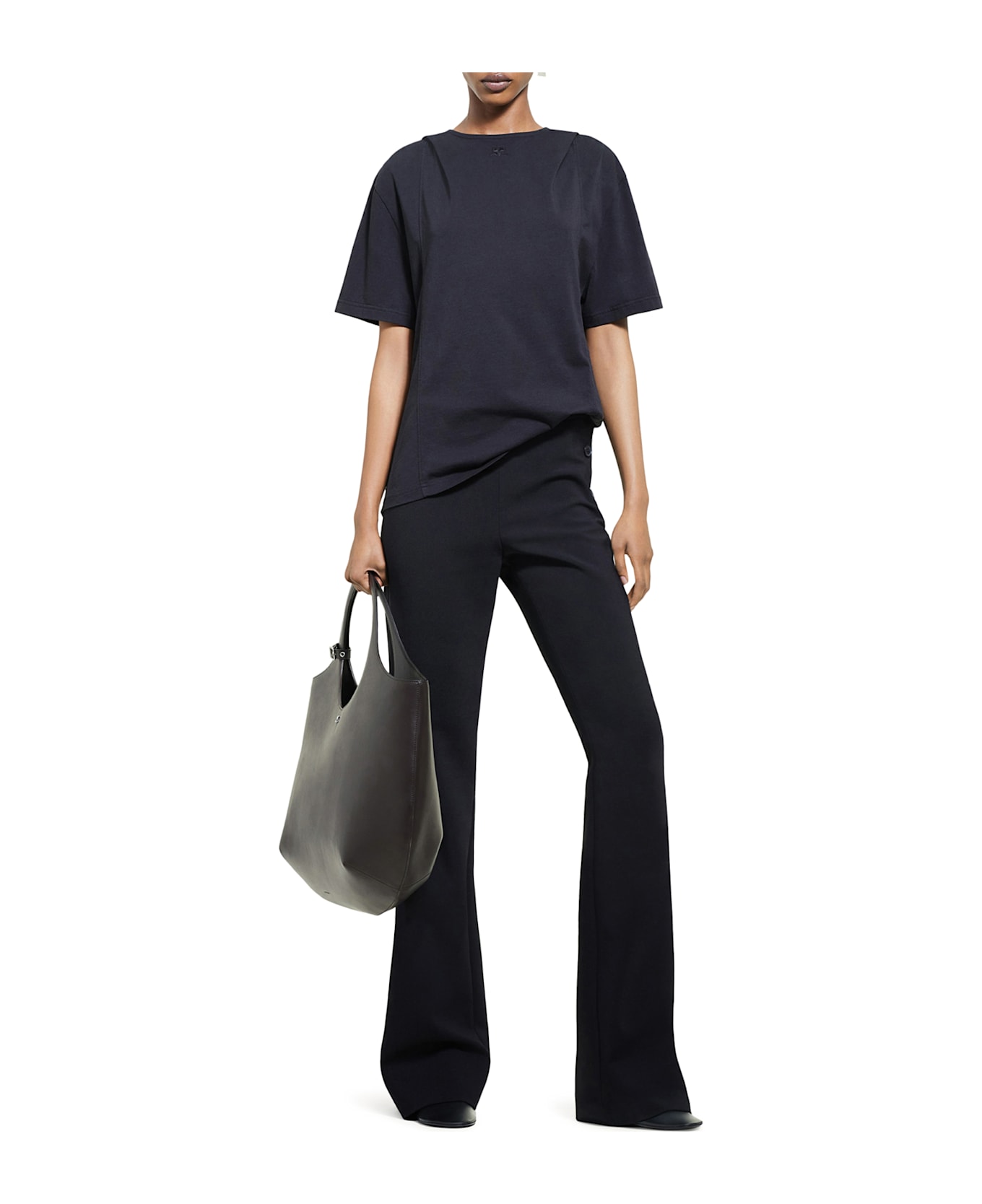 Courrèges Hooded T-shirt - Black