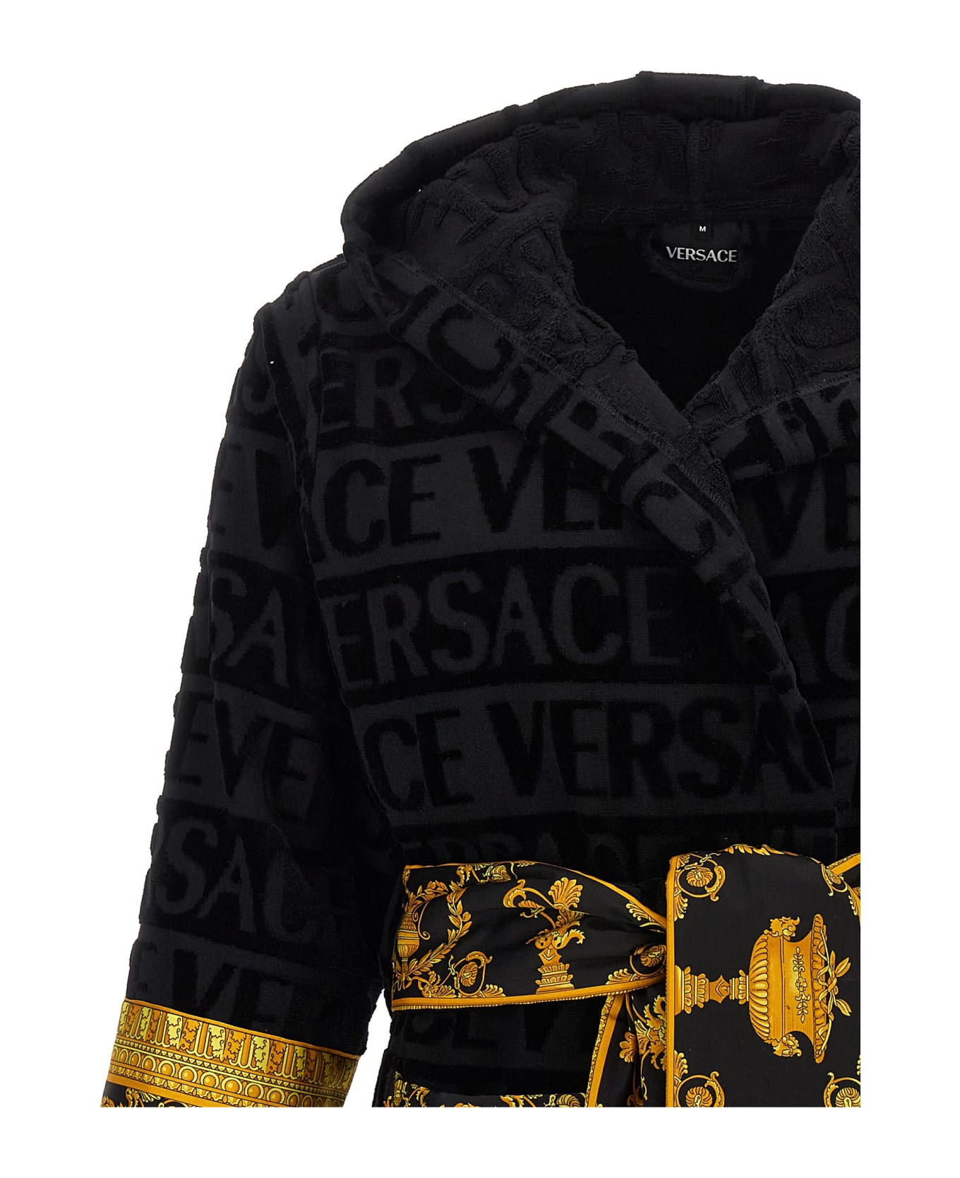 Versace 'i Heart Baroque' Short Bathrobe - Black  