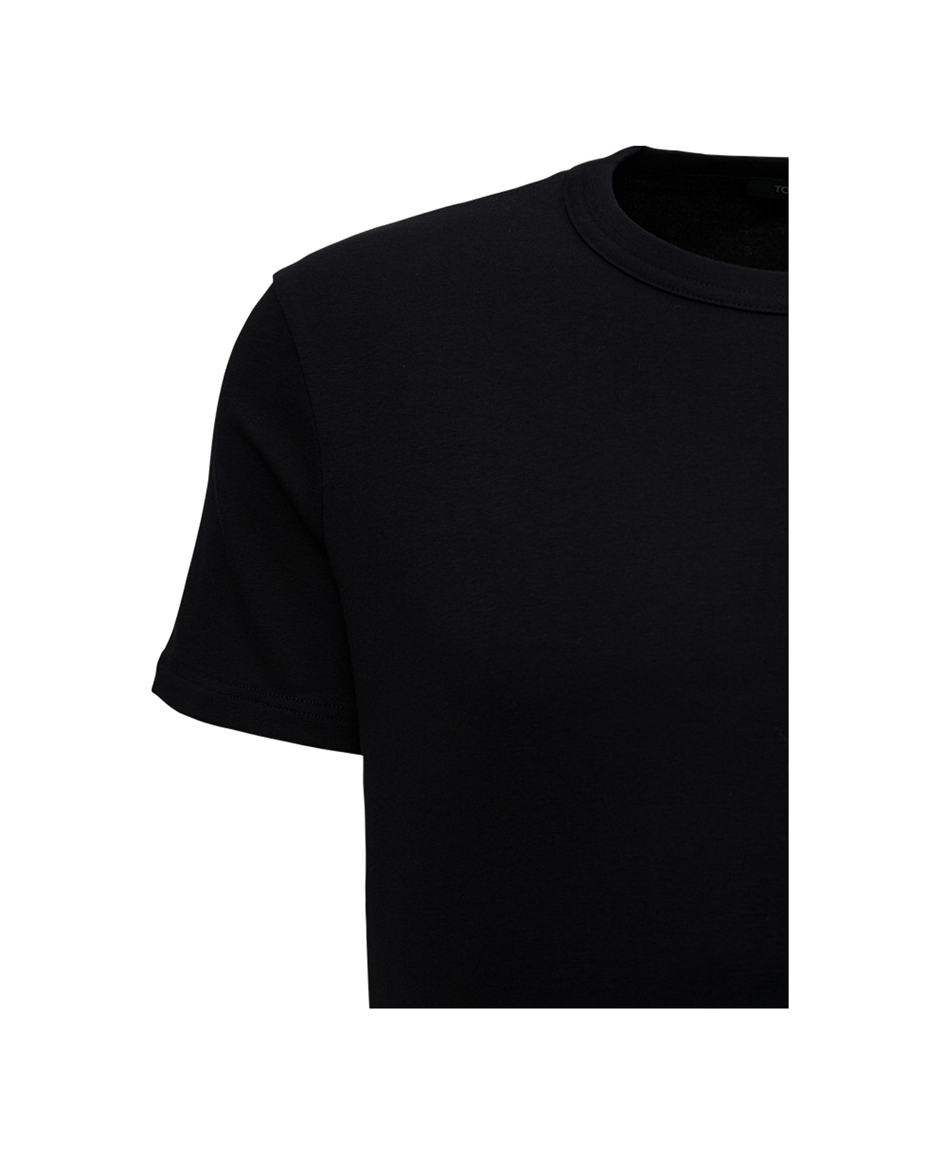 Tom Ford Black Cotton Crew Neck T-shirt Man - BLACK