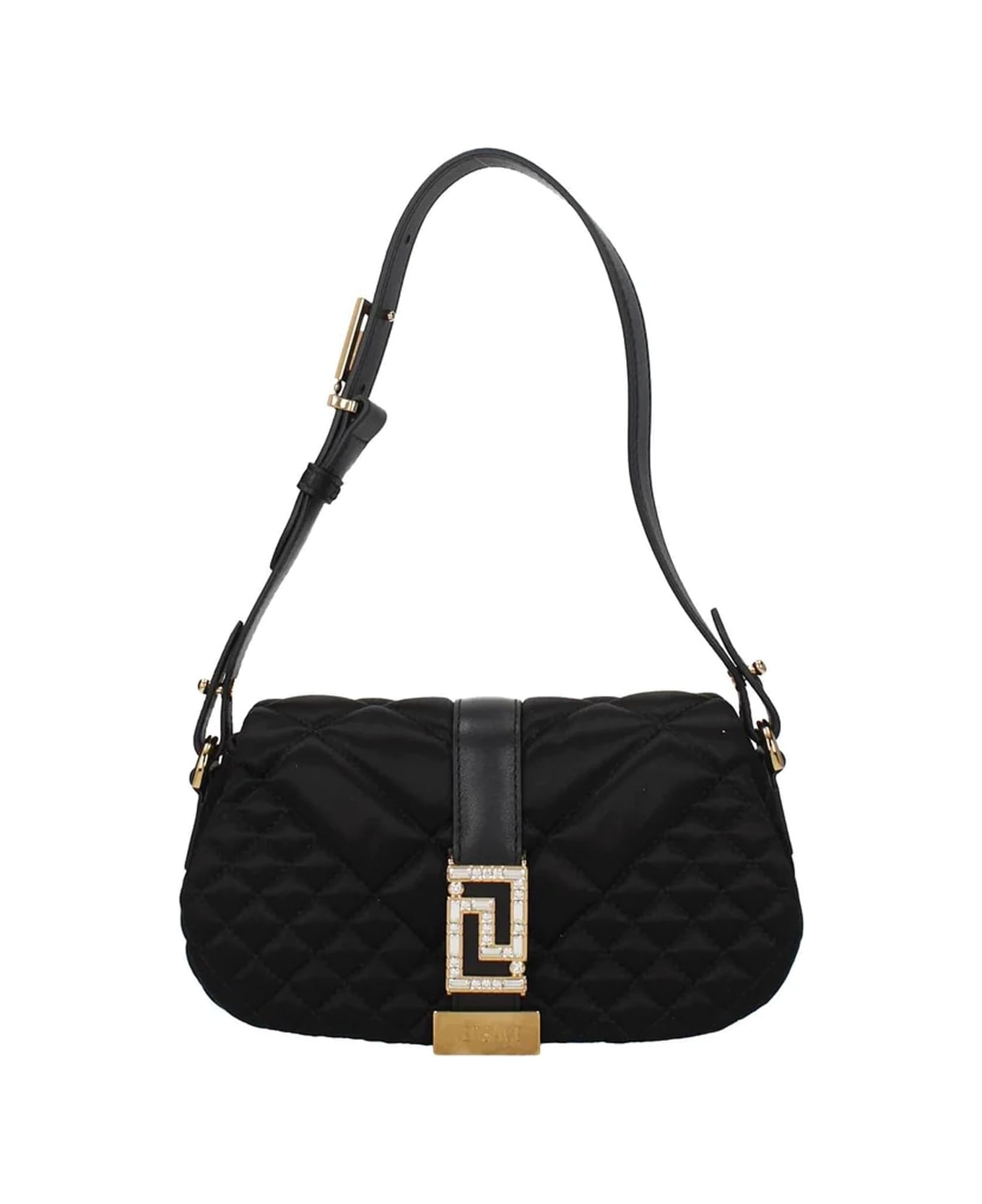 Versace Satin Shoulder Bag - Black
