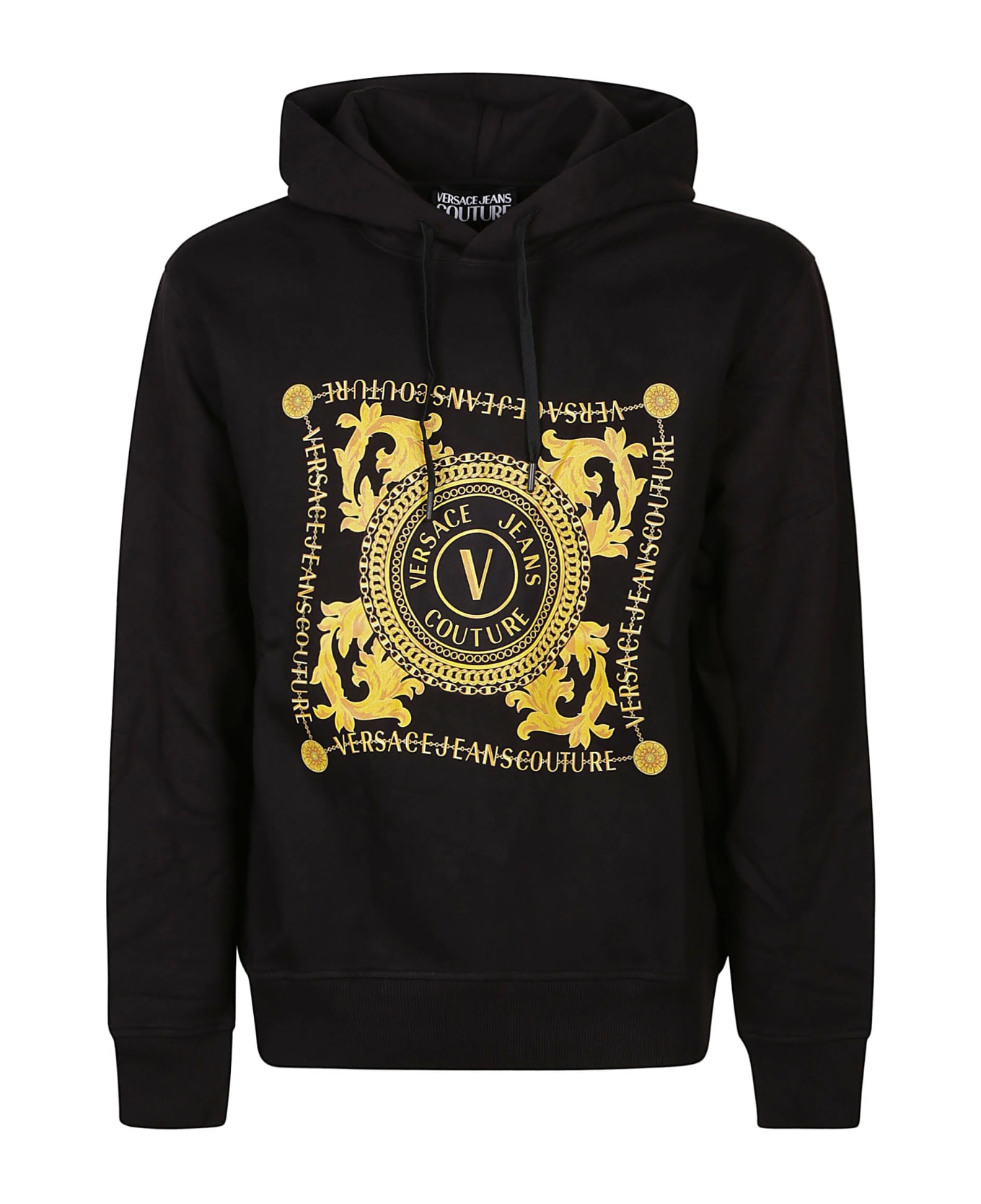 Versace Jeans Couture V-emblem Chain Hoodie - Black/gold
