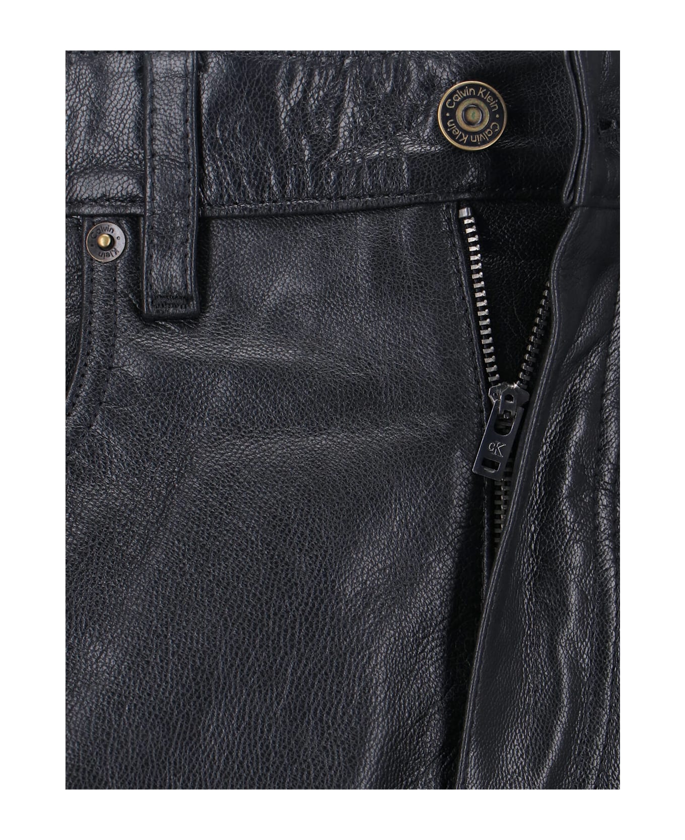 Calvin Klein Goat Leather Pants - Black  