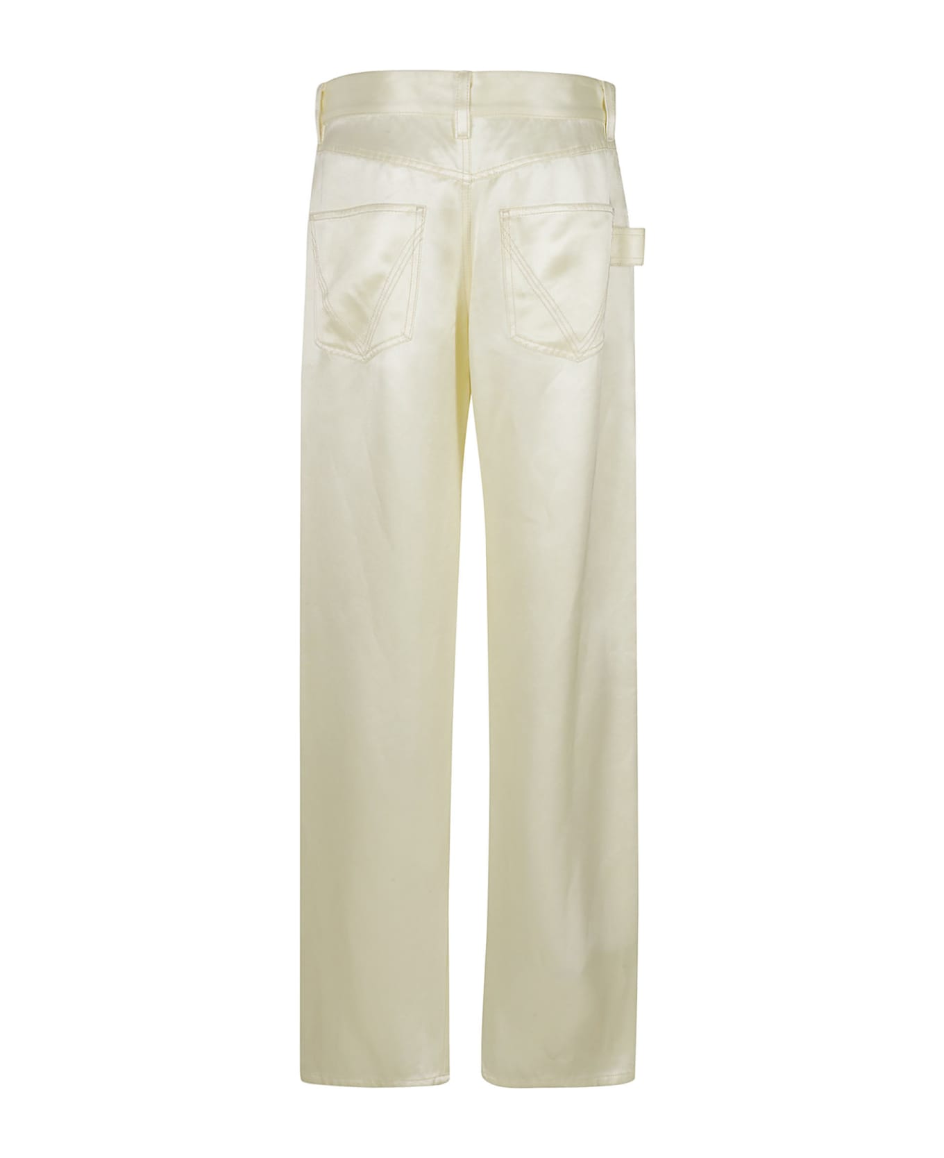 Bottega Veneta 5 Pockets Straight-leg Shiny Trousers - Chamomile ボトムス