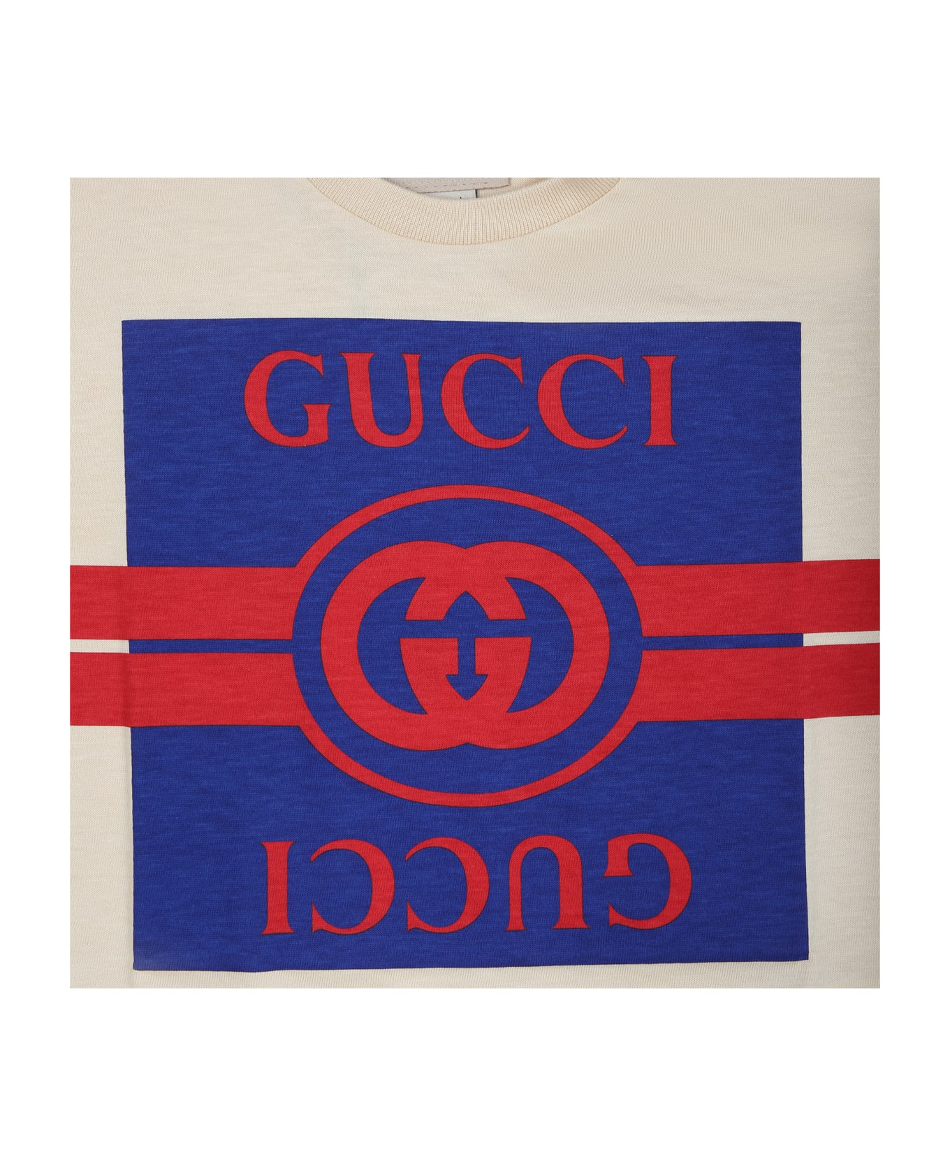 Gucci Ivory T-shirt For Baby Girl With Double G - Ivory Tシャツ＆ポロシャツ