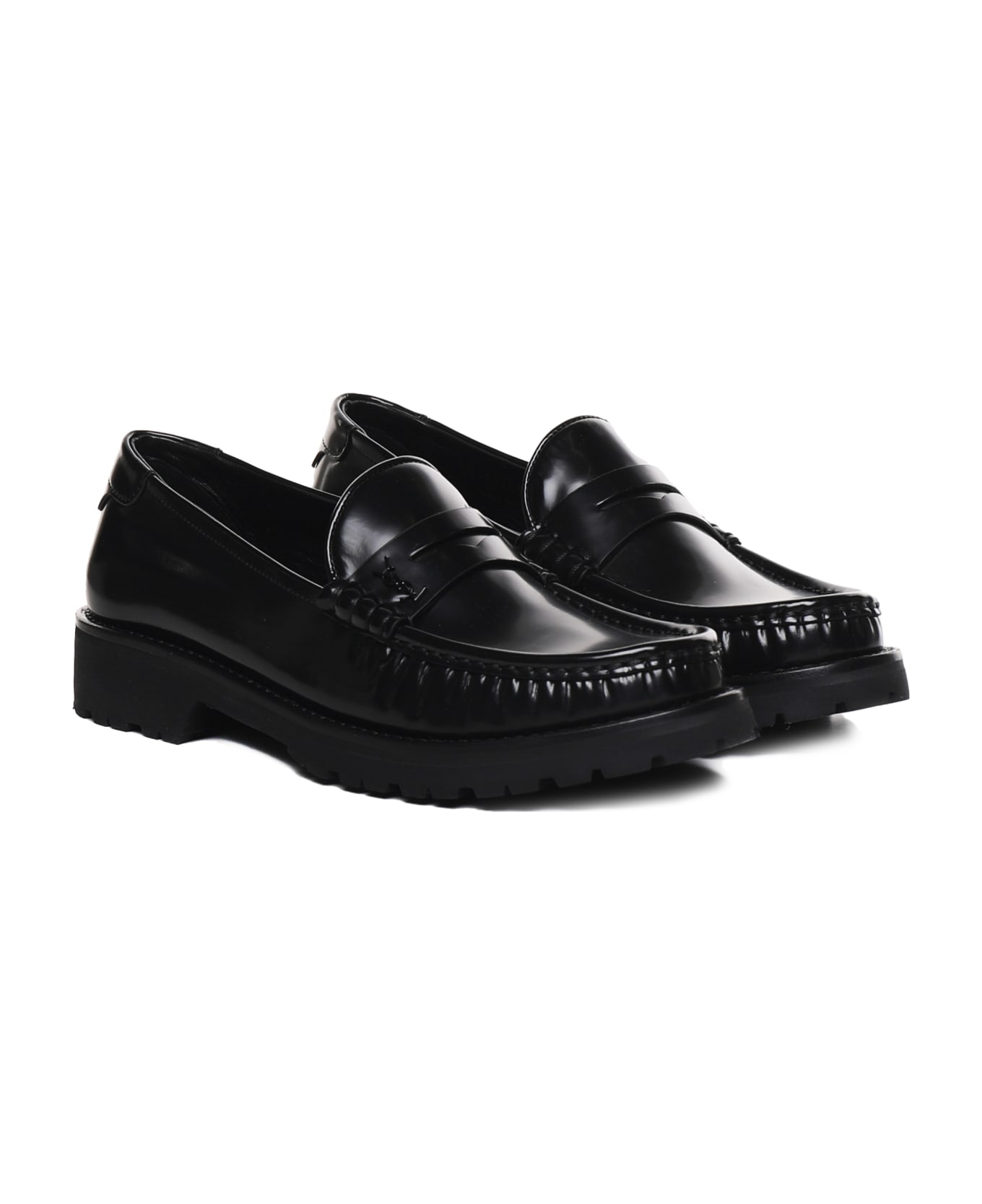 Saint Laurent Monogram Loafers In Calfskin - Black