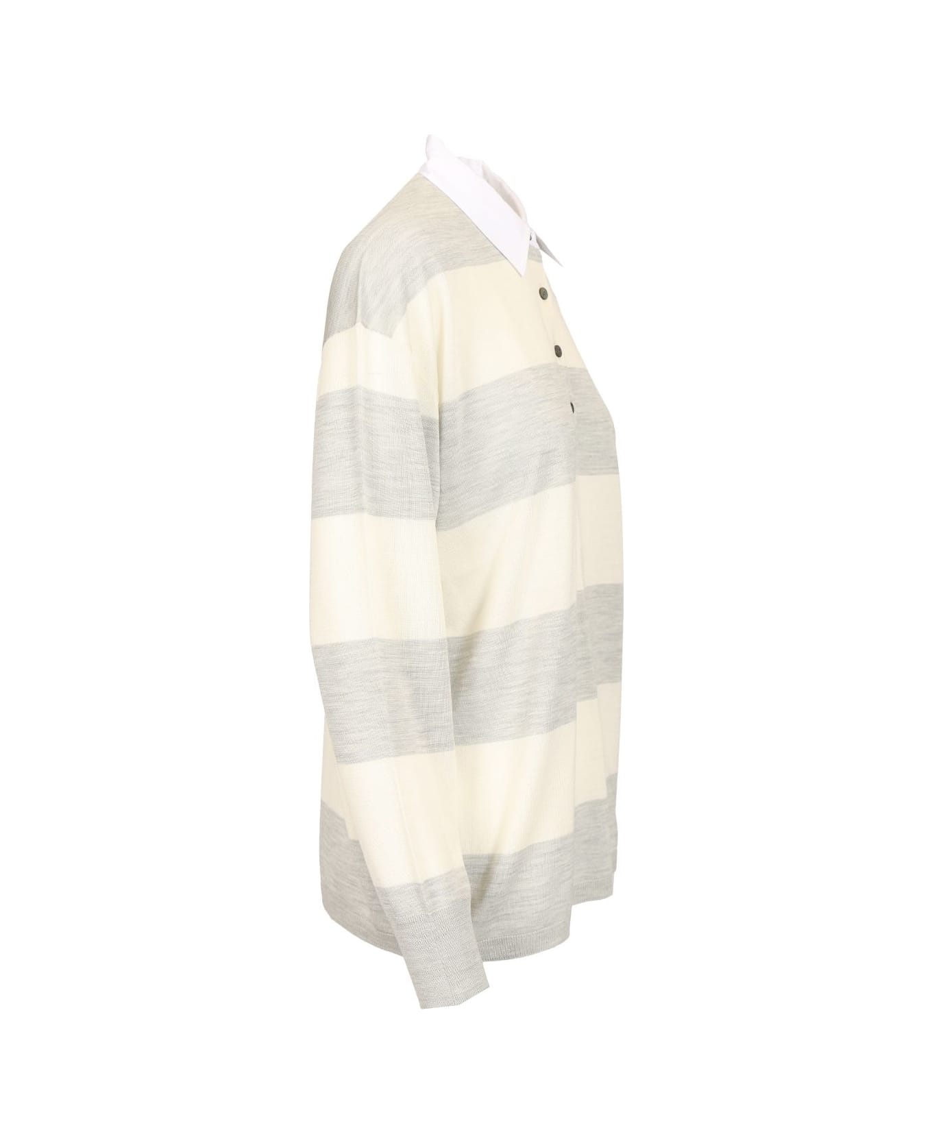 Theory Striped Polo - Grey
