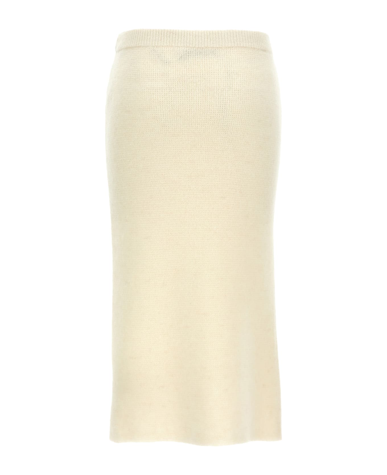 Alessandra Rich Alpaca Midi Skirt - White