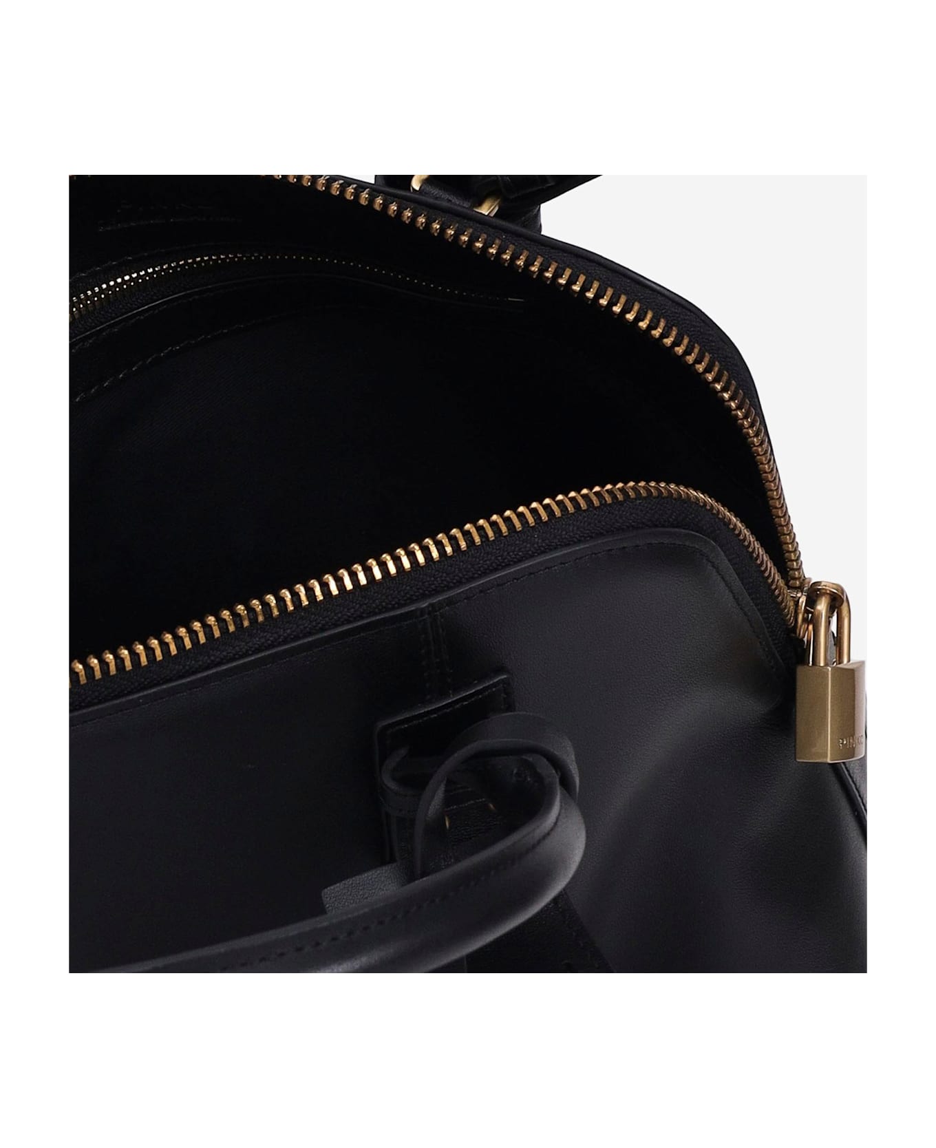 Pinko Medium Escape Leather Handbag - Black