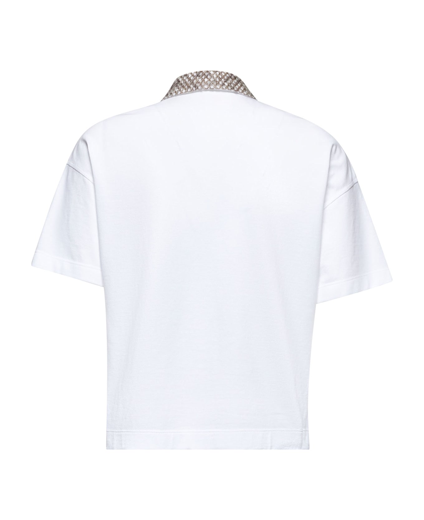 Brunello Cucinelli Sequin Polo Shirt - White