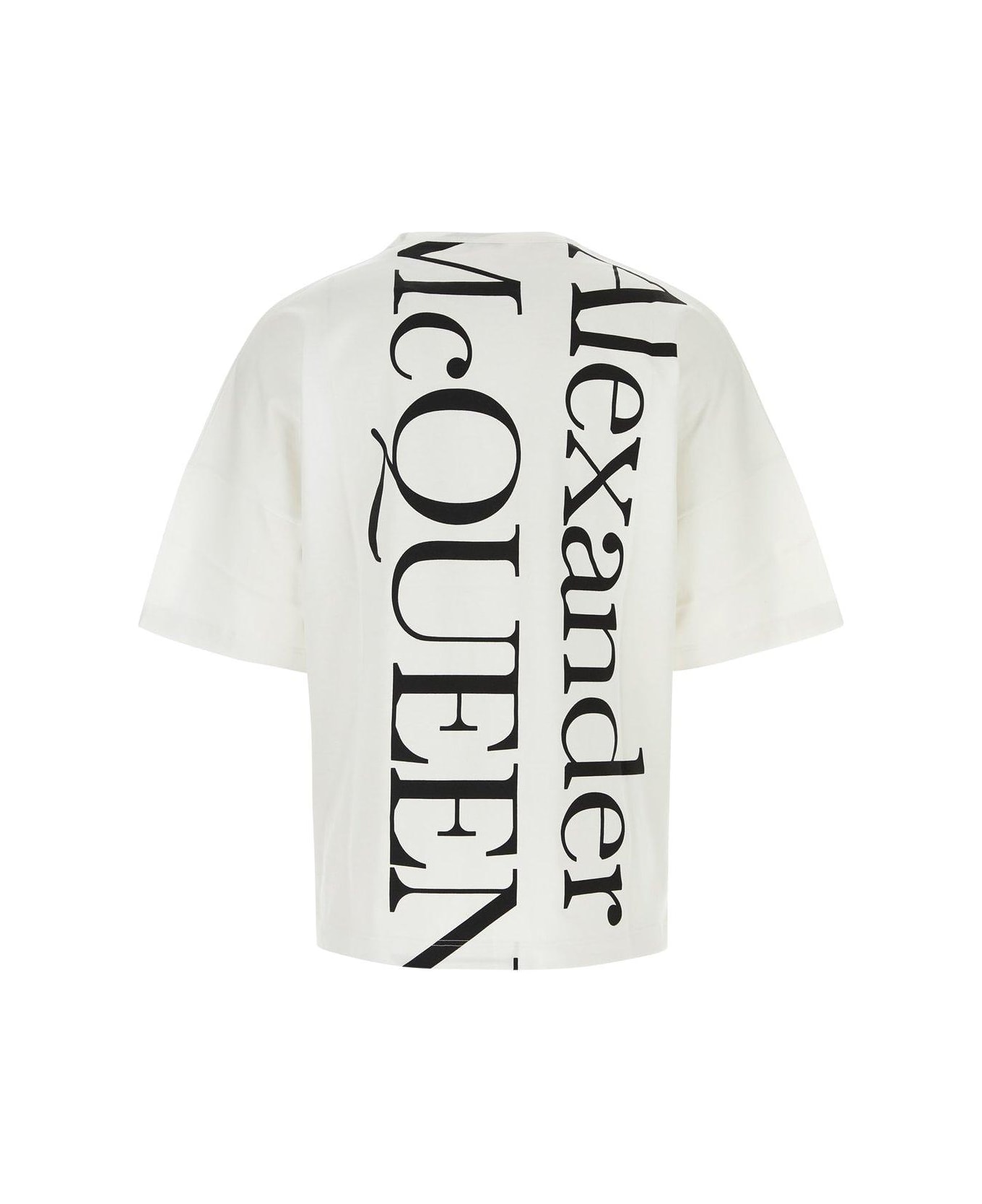 【Alexander McQueen】バックロゴ オーバーサイズ Tシャツ White Alexander McQueen Men's Exploded Logo Oversized T-Shirt in