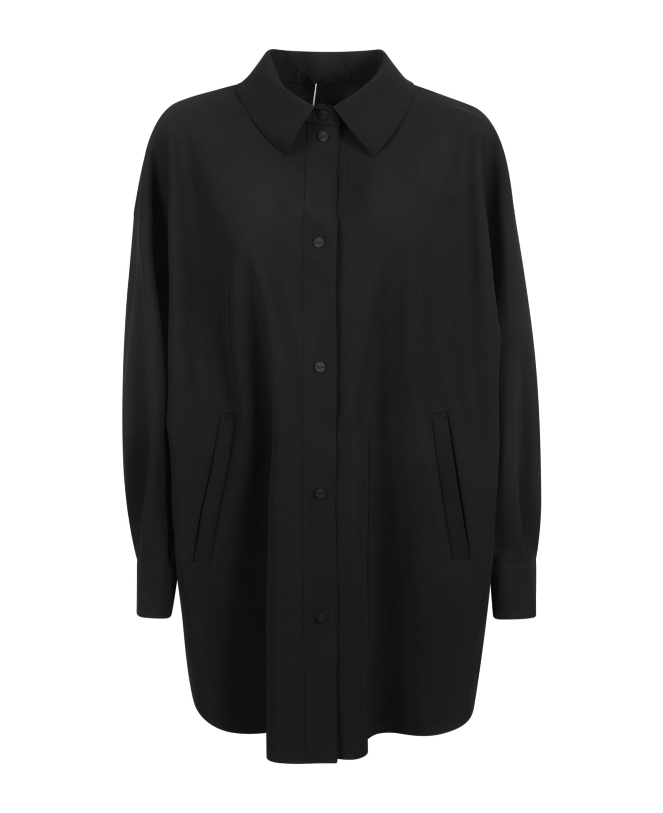 Herno Oversized Plain Buttoned Jacket - Black シャツ