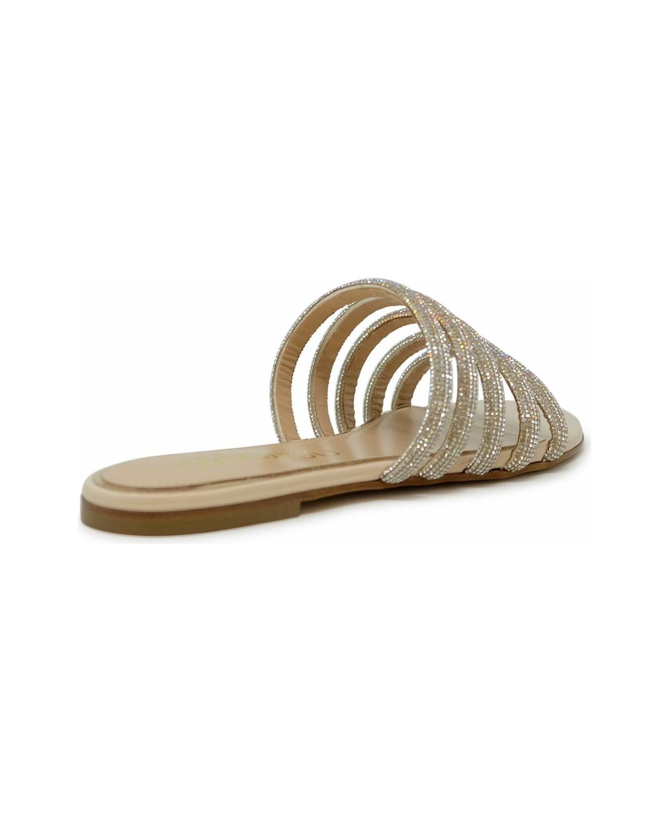 Ninalilou Leather Flat Sandal - CREAM