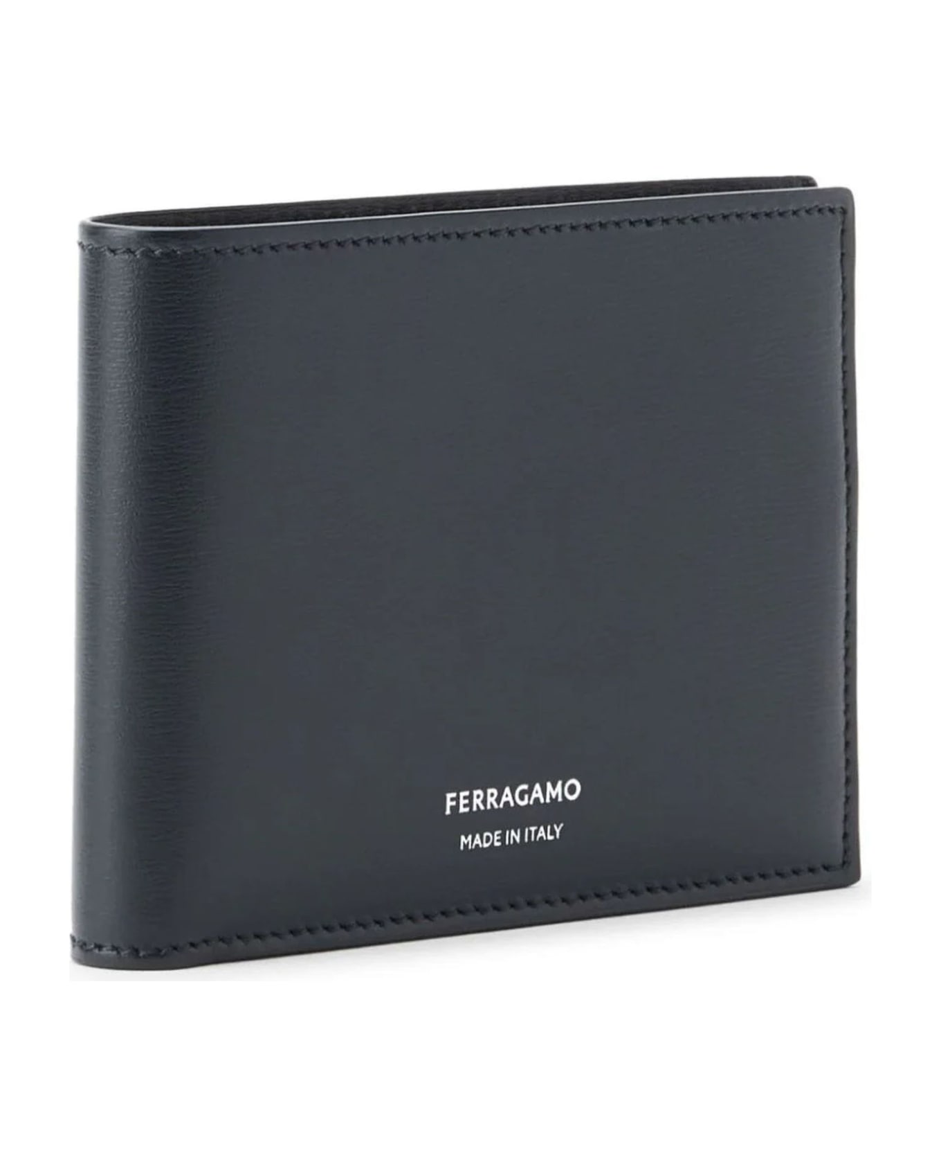 Ferragamo Black Classic Bi-fold Leather Wallet - Black