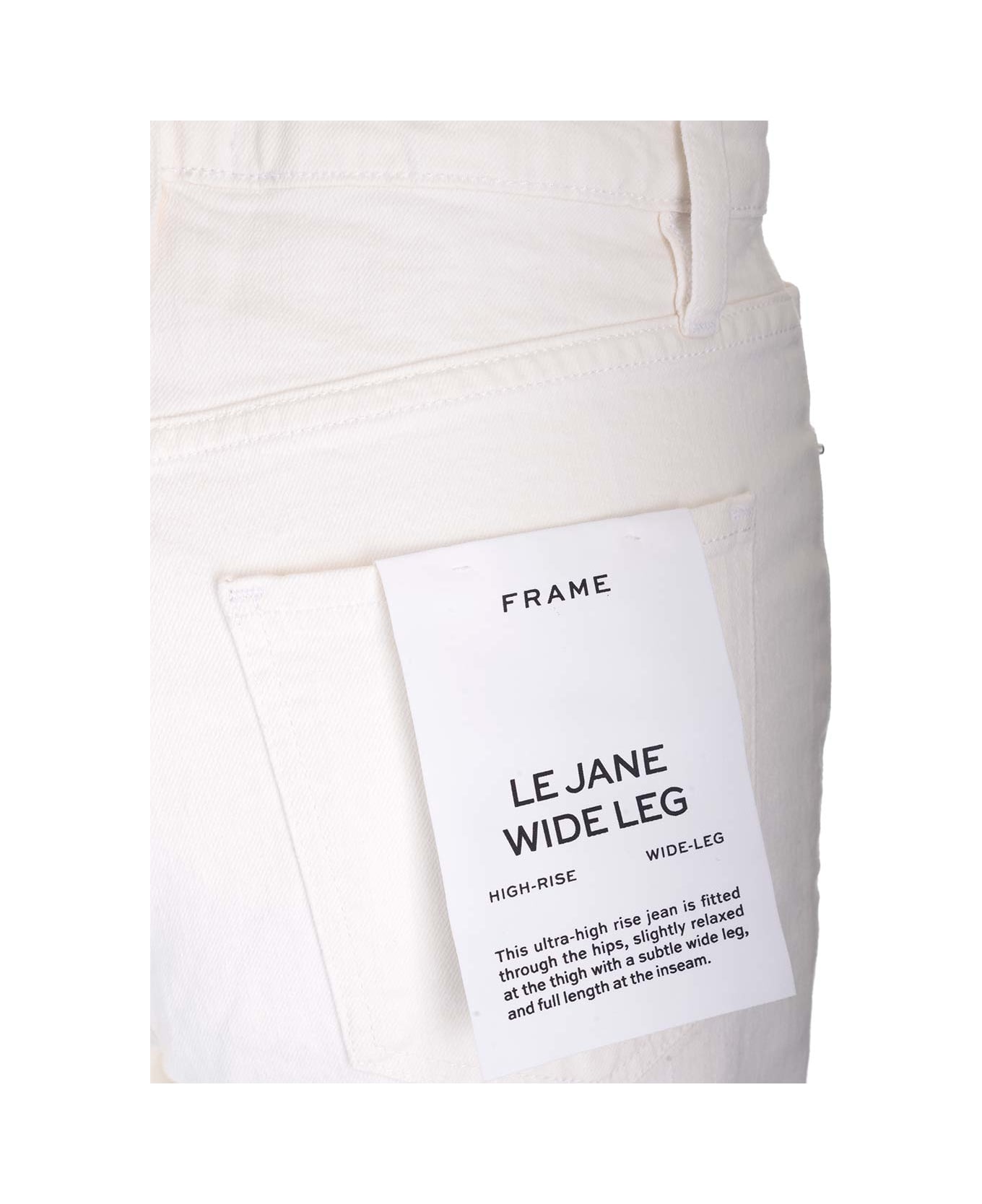 Frame Le Jane Wide Leg Denim Pants - White