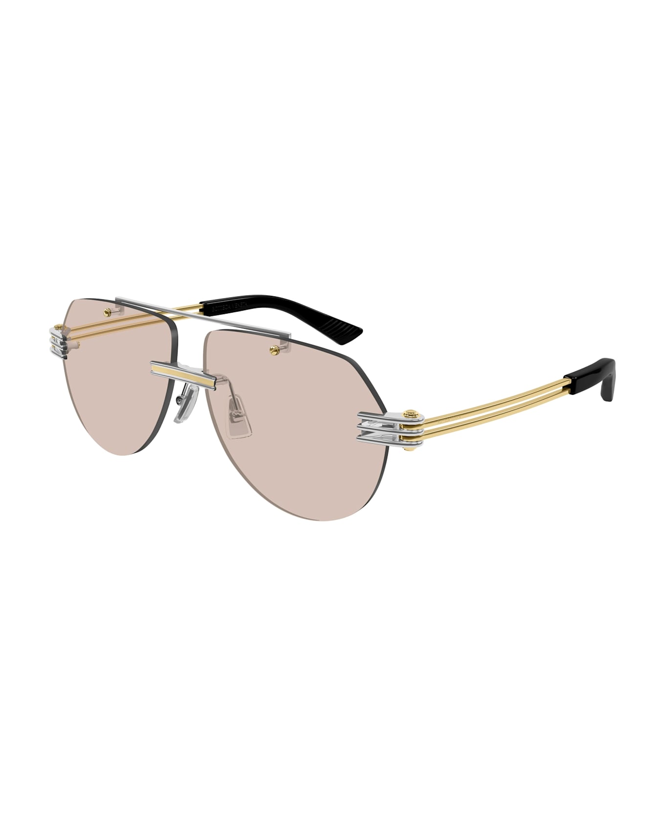 Bottega Veneta Eyewear Bv1342s-002 - Silver Sunglasses - Black