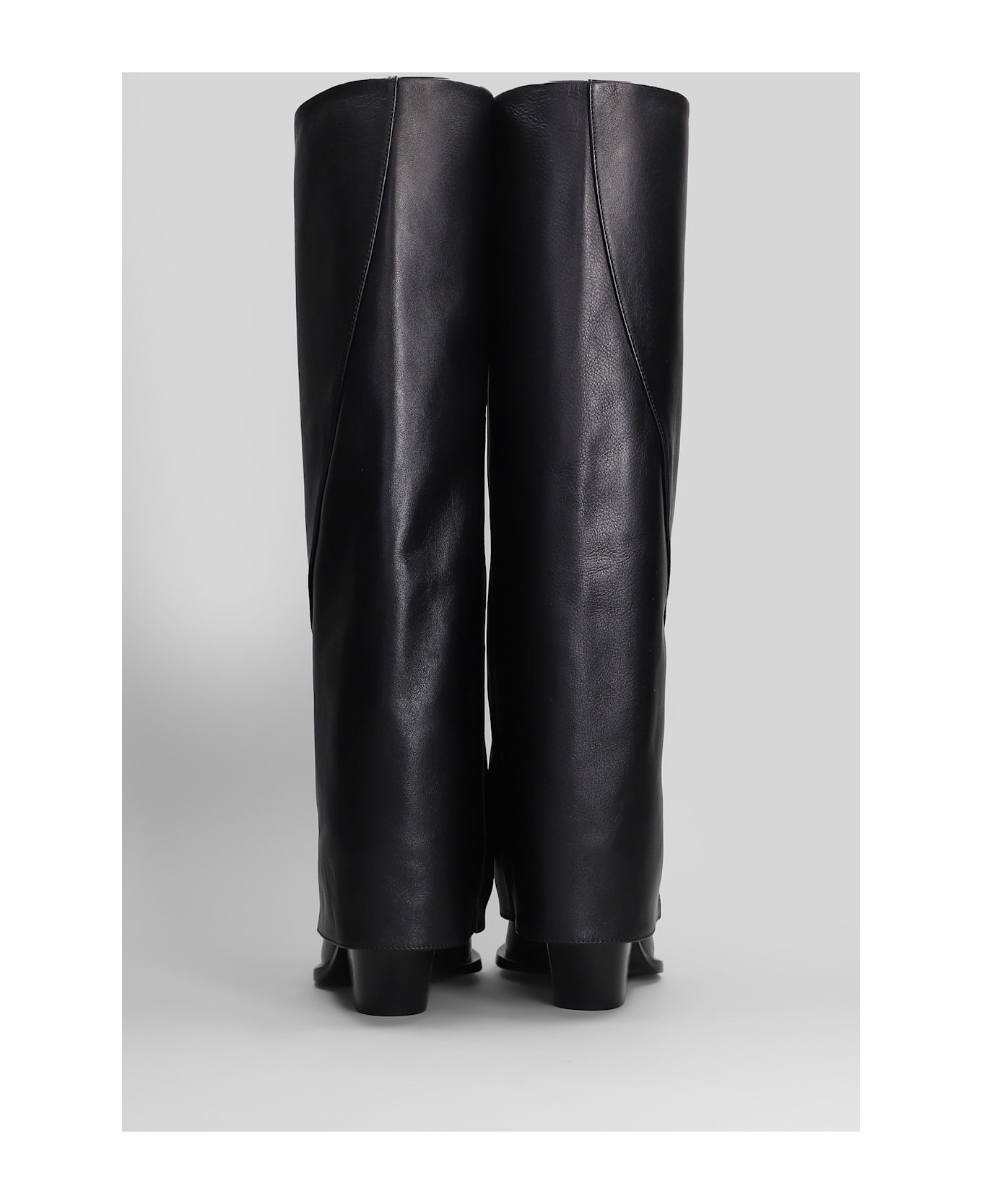 Elena Iachi Texan Boots In Black Leather - black