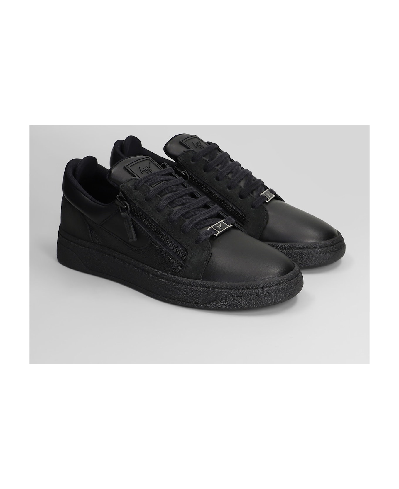 Giuseppe Zanotti Gz94 Sneakers In Black Suede And Leather - black