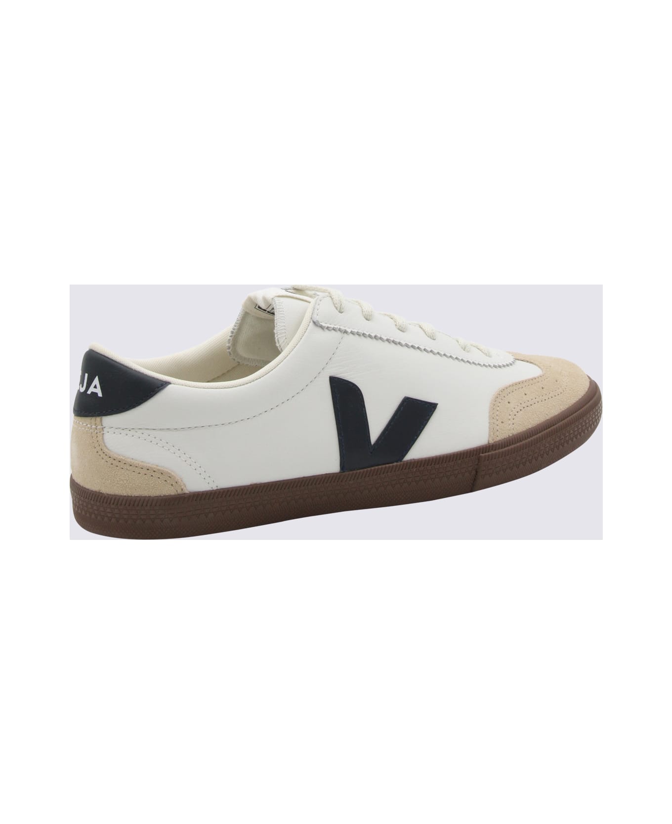 Veja White Leather Volley Sneakers - WHITE NAUTICO BARK スニーカー
