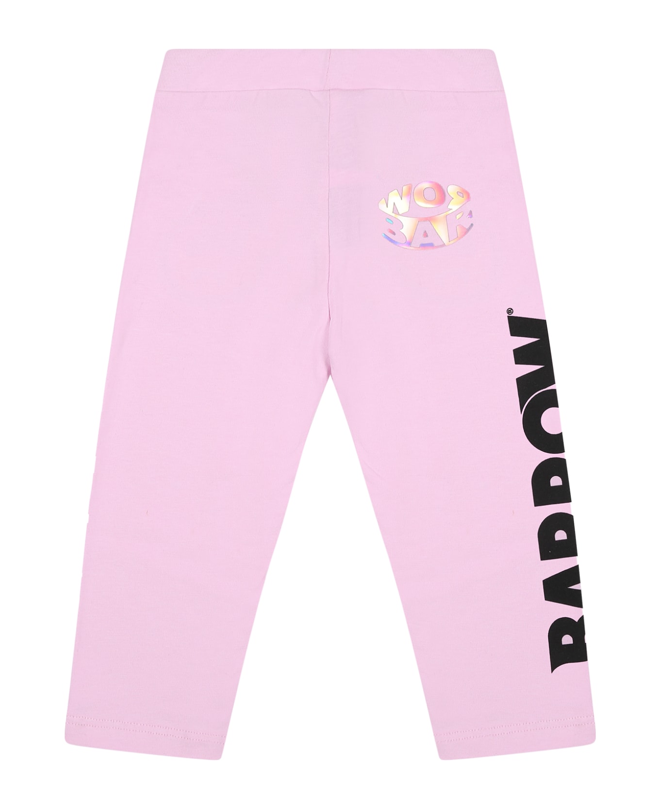 Barrow Pink Leggings For Baby Girl With Smiley Face And Logo - Pink