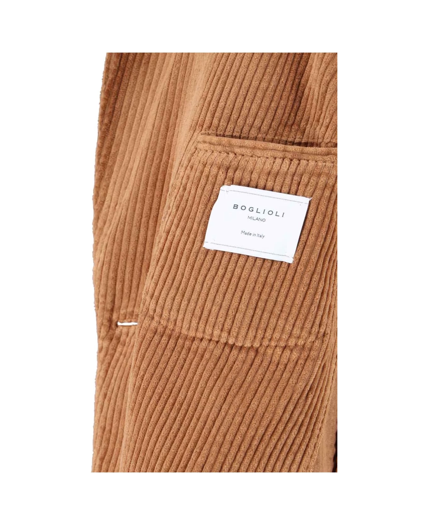 Boglioli Velvet Double-breasted Jacket - Leather Brown