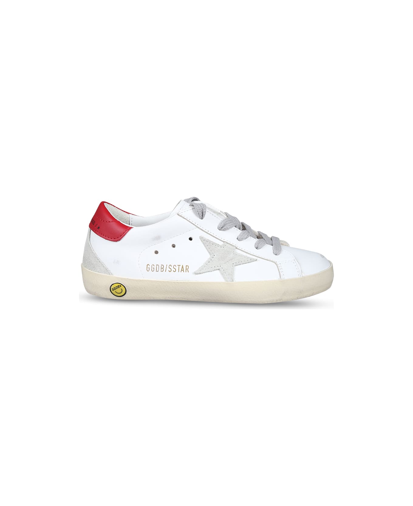 Golden Goose White Super Star Sneakers For Kids With Star - White