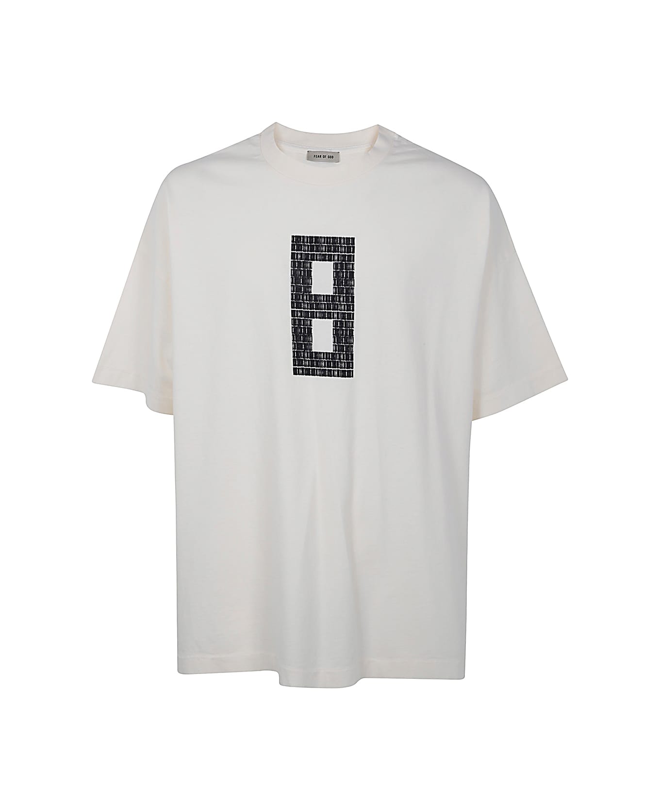 Fear of God Short Sleeve Tee 8 Black Print - Cream