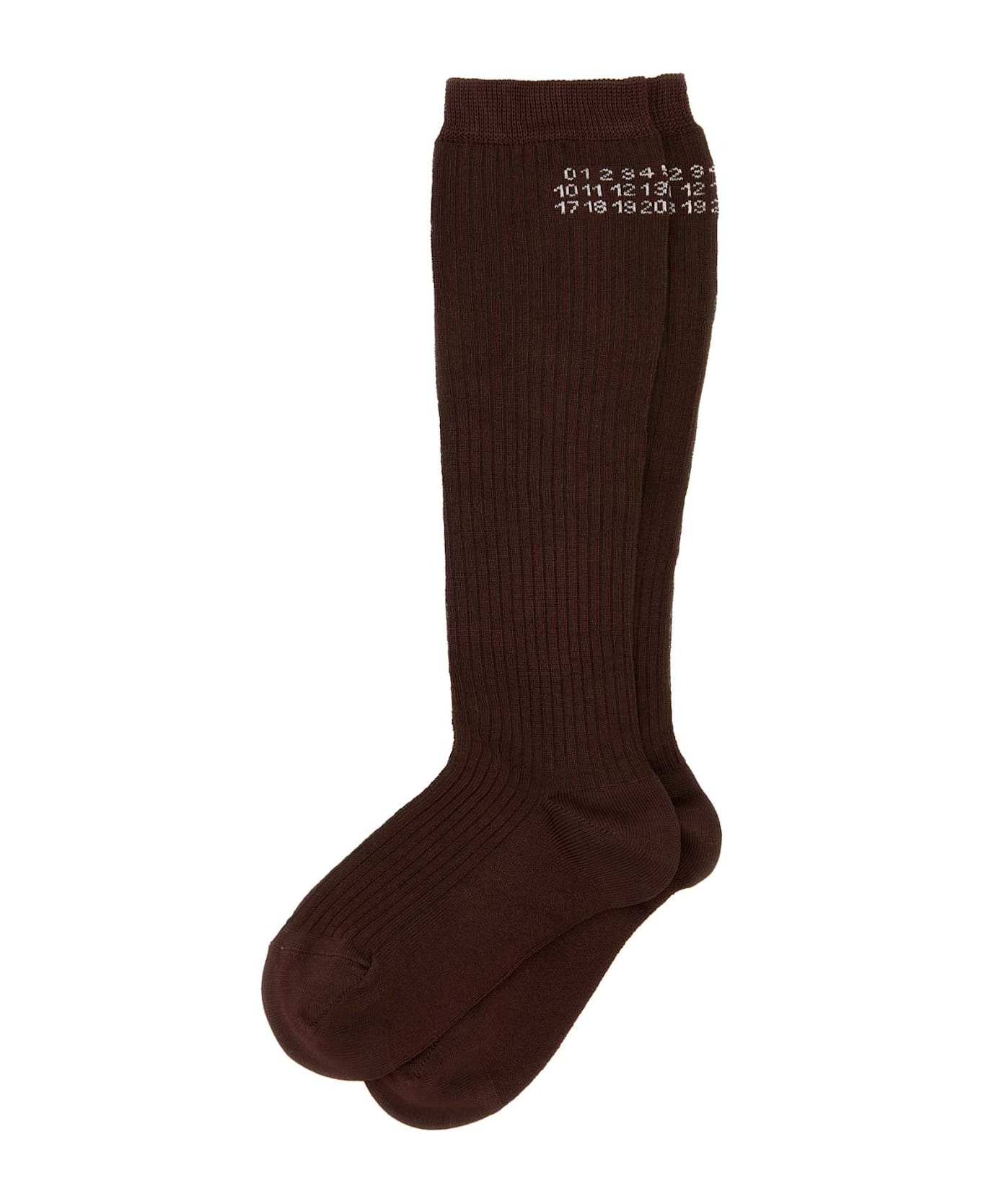 MM6 Maison Margiela Brown Stretch Viscose Blend Socks - COFEE BROWN