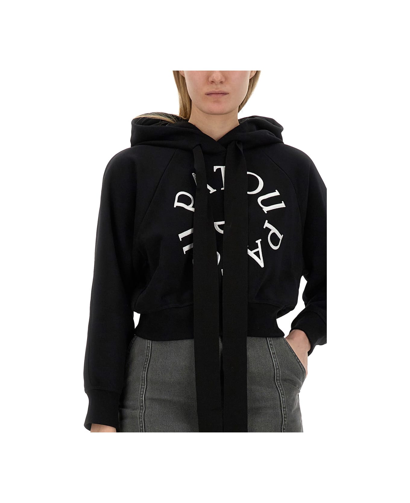Patou Sweatshirt With Logo Embroidery - BLACK