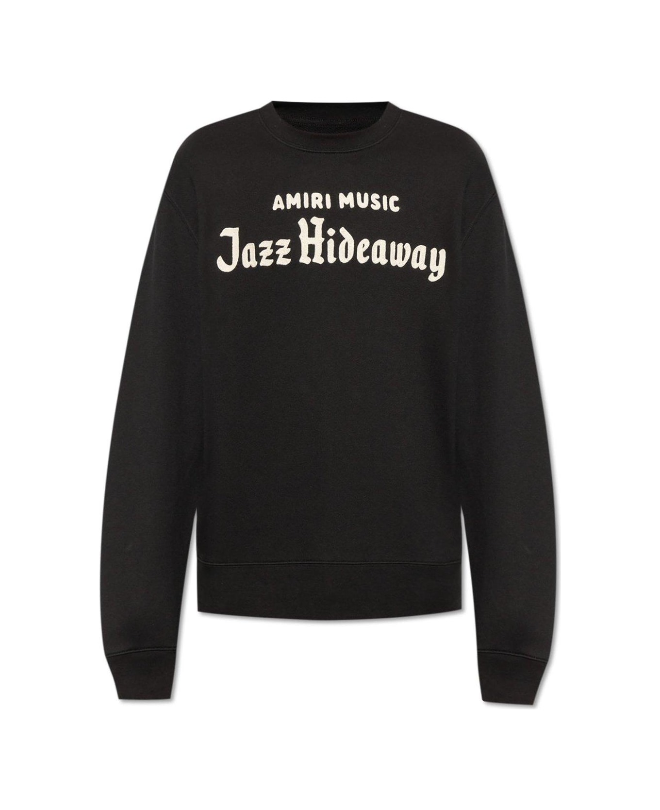 AMIRI Logo Patch Crewneck Sweatshirt - BLACK