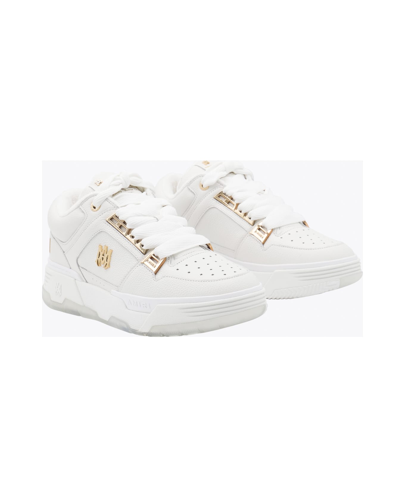 AMIRI White Leather Metallic Ma-1 Sneakers
