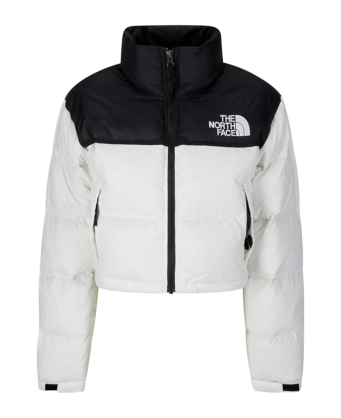 The North Face W Nuptse Short Jacket - WHITE DUNE/TNF BLACK