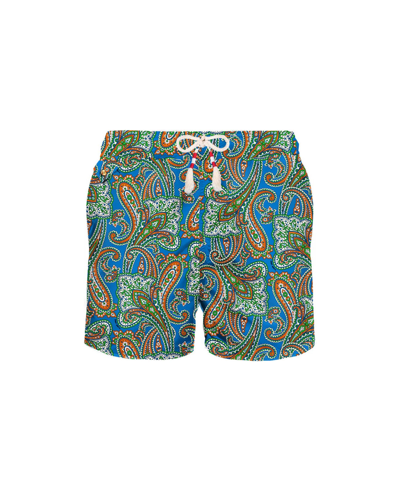 MC2 Saint Barth Man Light Fabric Swim Shorts With Paisley Print - BLUE スイムトランクス