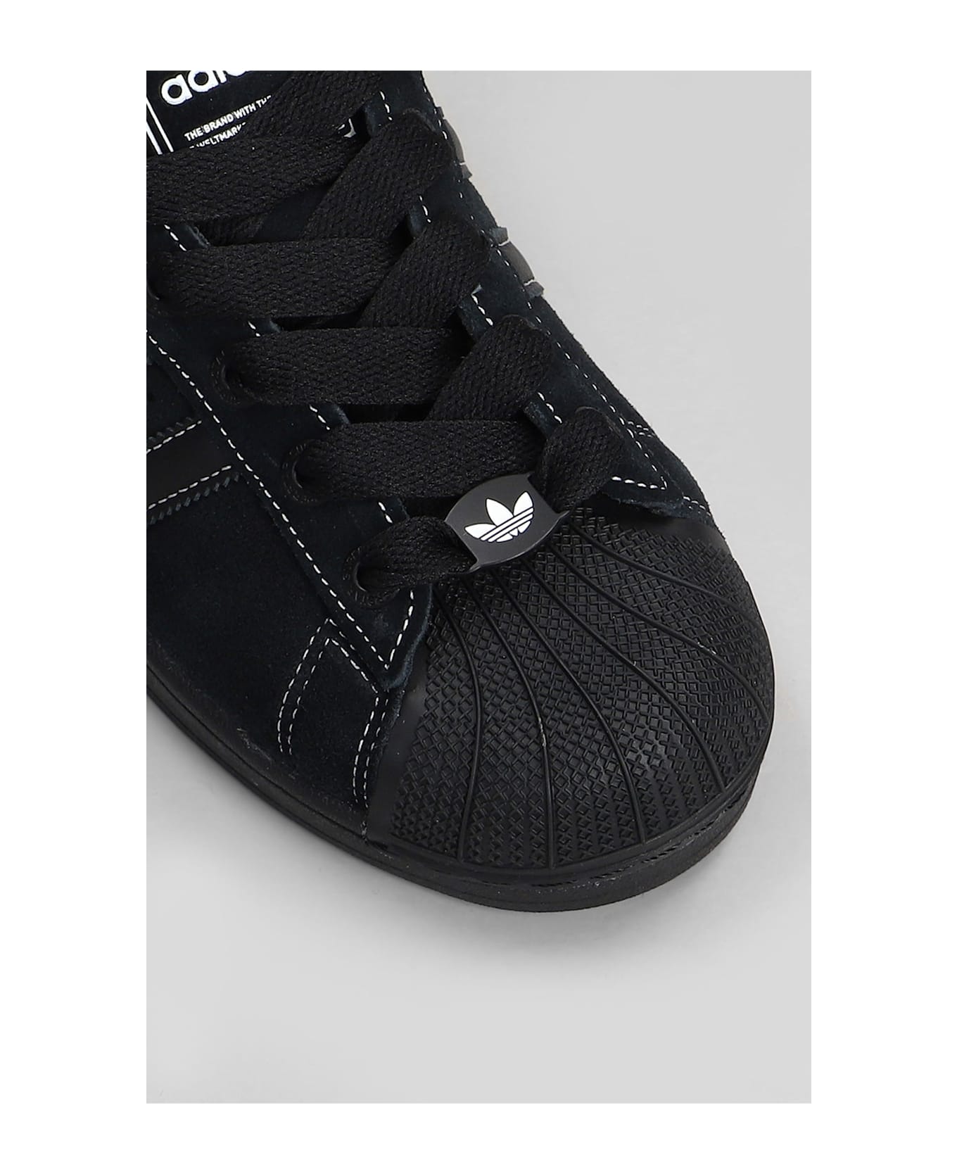 Adidas Superstar Ii Sneakers In Black Suede - black