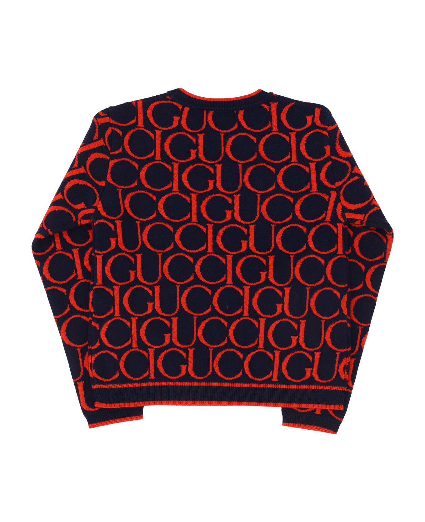 Gucci Sweater For Boy - Oltremare/red ニットウェア＆スウェットシャツ