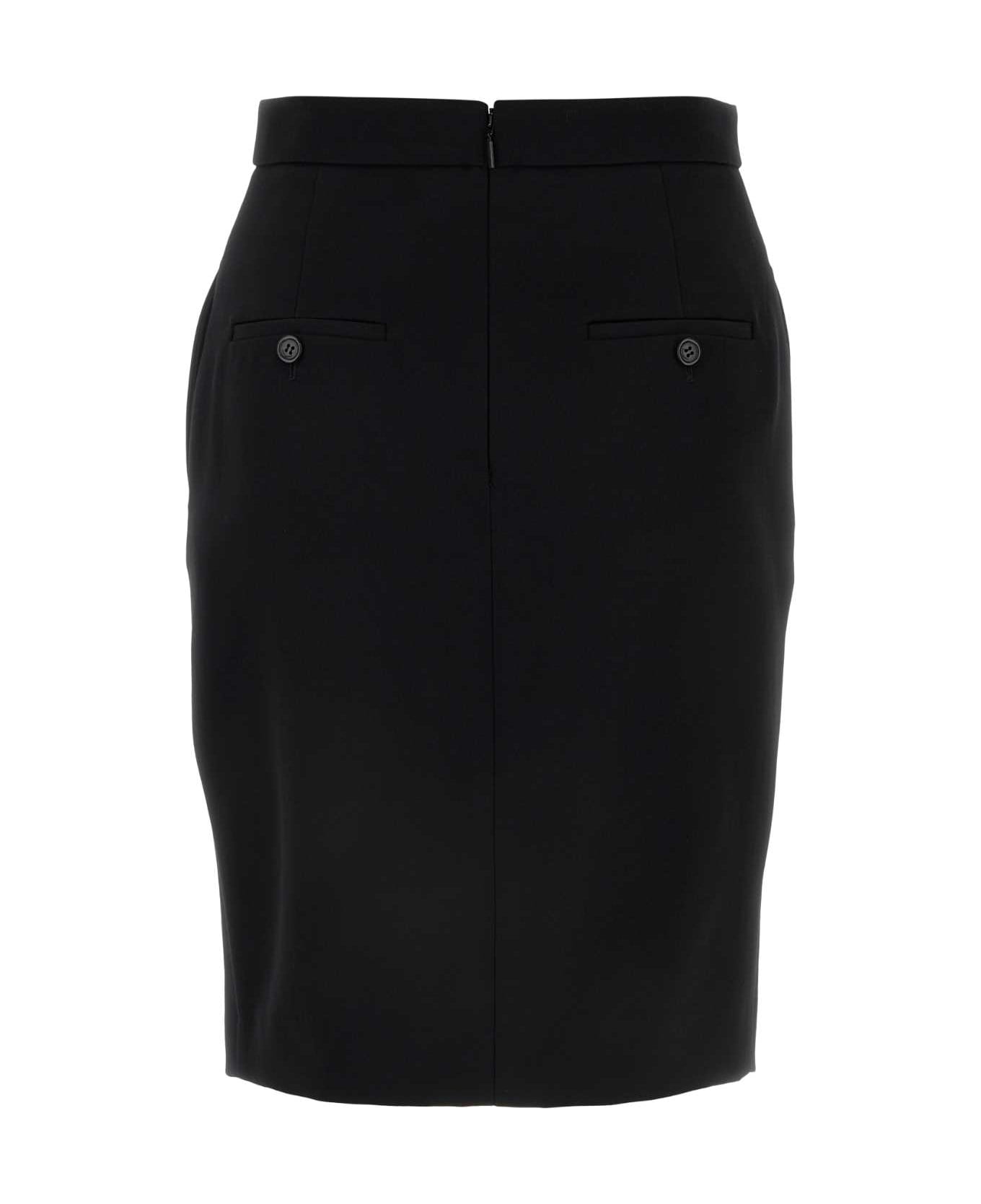 Saint Laurent Black Wool Skirt - NOIR