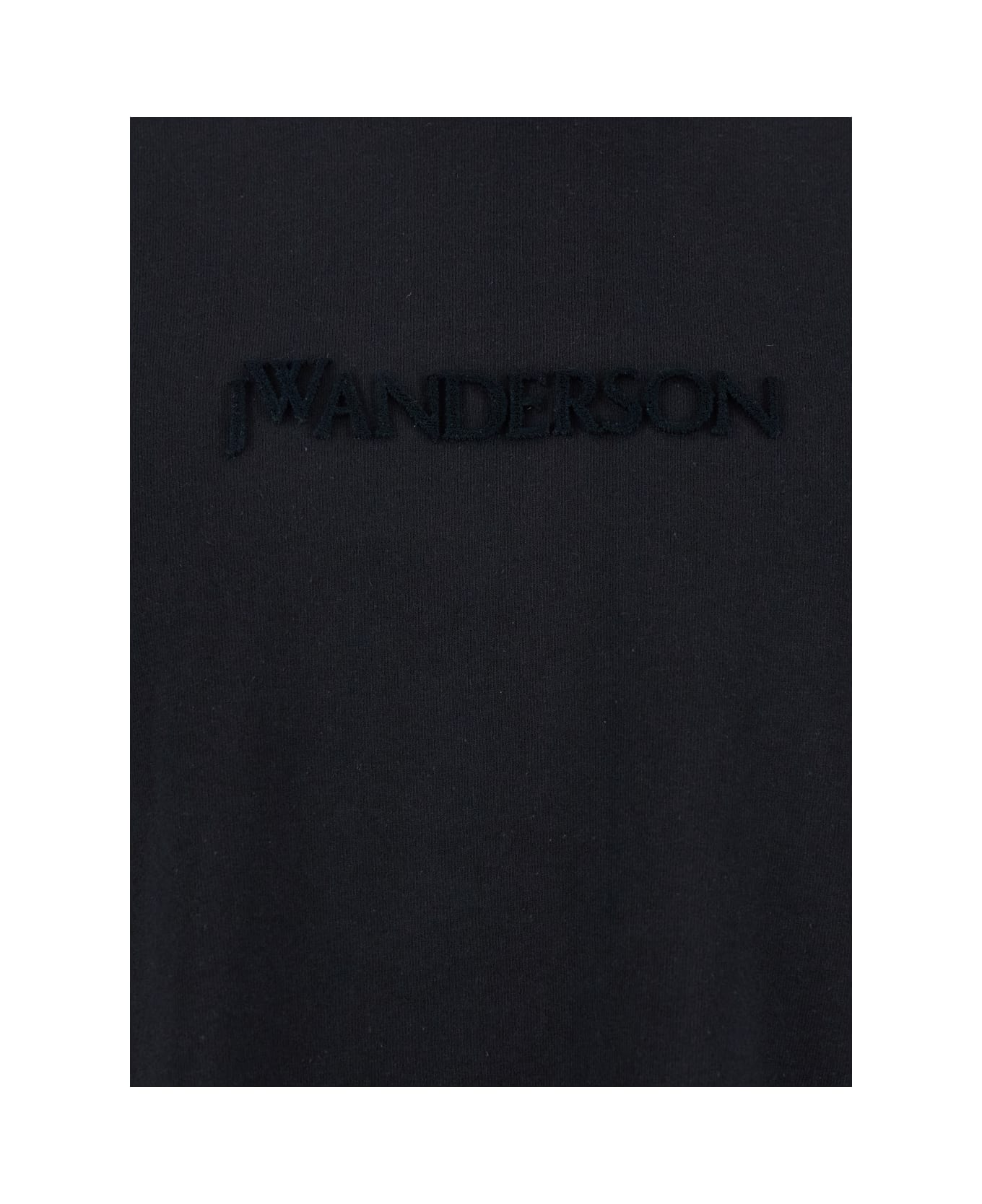 J.W. Anderson Black Crewneck T-shirt With Logo Embroidery On The Front In Cotton Man - Black