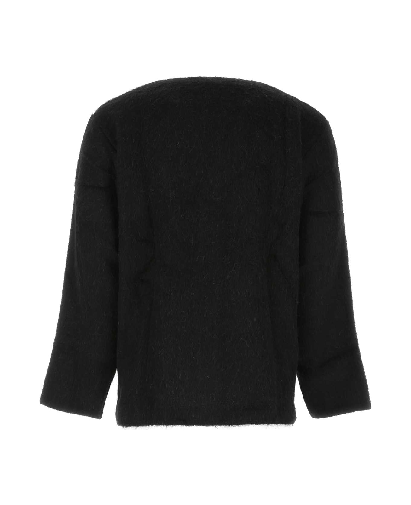 Our Legacy Black Wool Blend Cardigan - BLACKMOHAIR