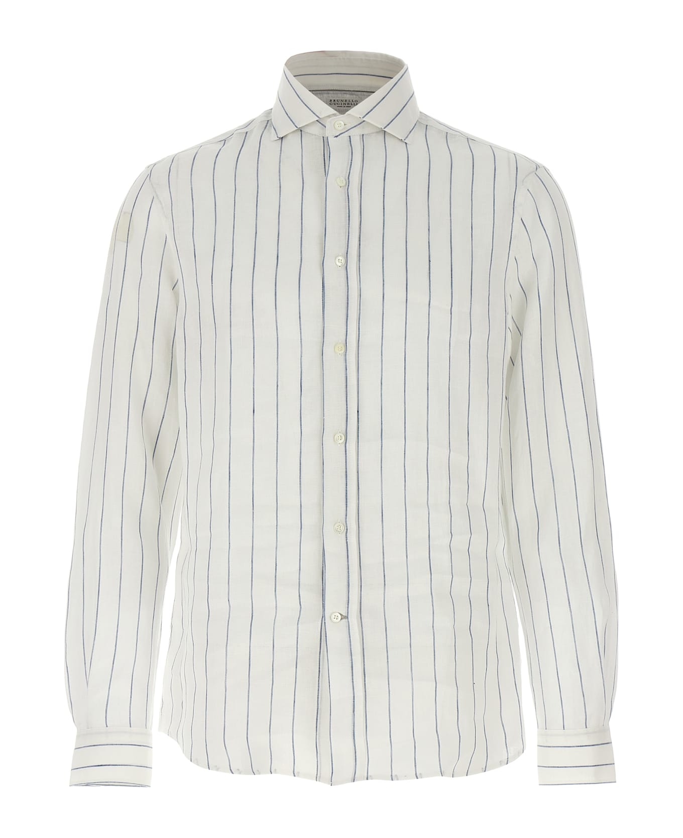 Brunello Cucinelli Striped Linen Shirt - White