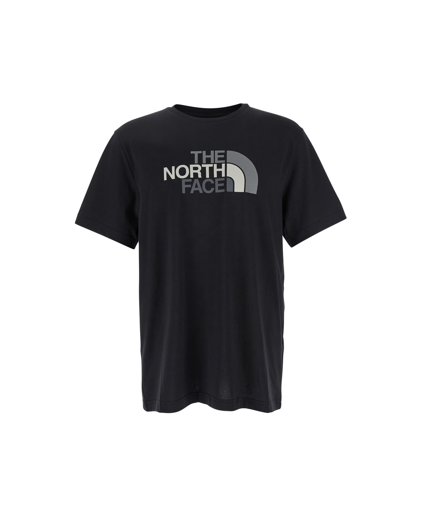 The North Face Black T-shirt With Maxi Logo Printed On The Front And Back In Cotton Blend Man - Black